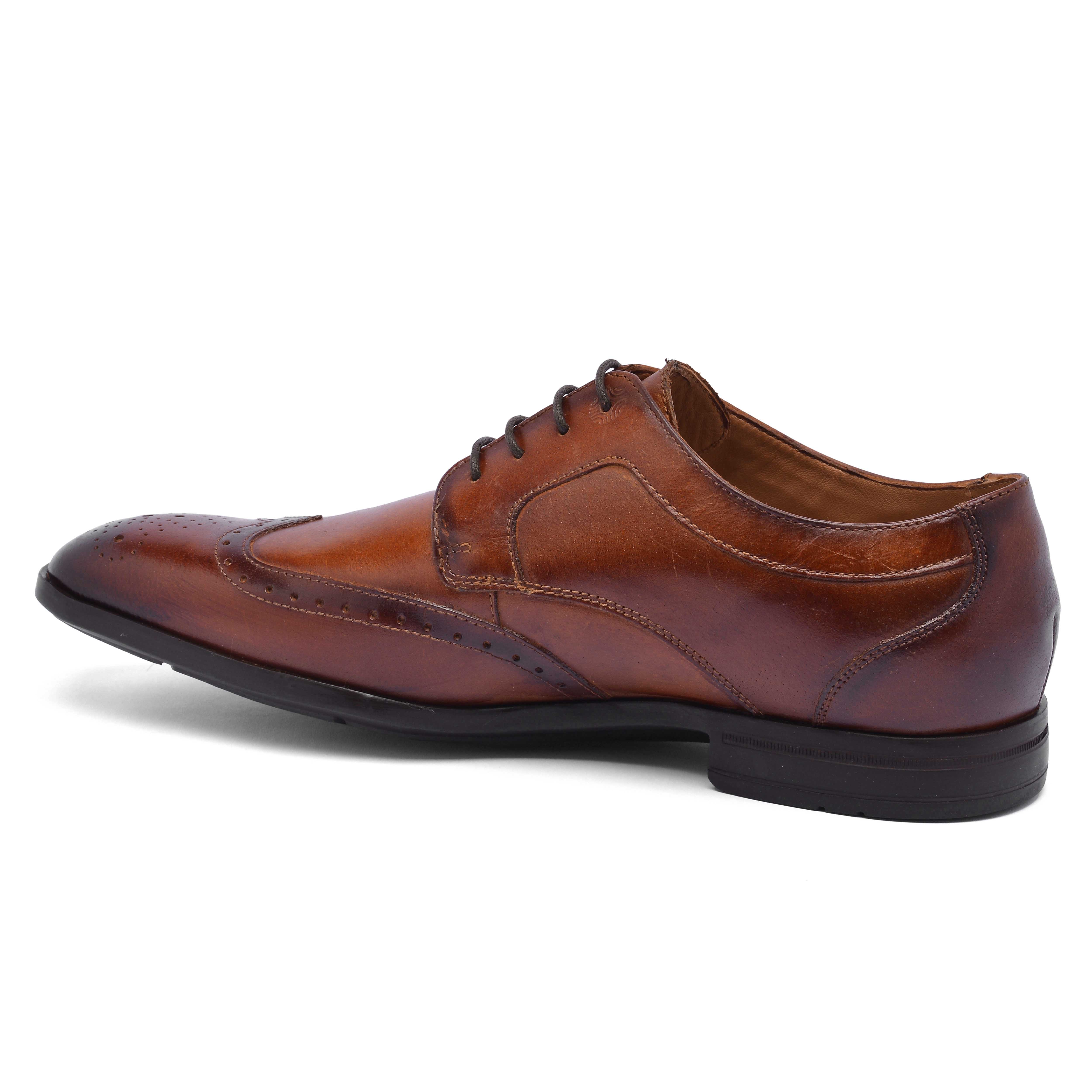 The Cameroon Ruosh Men Tan Formal Wingtip Lace-Up