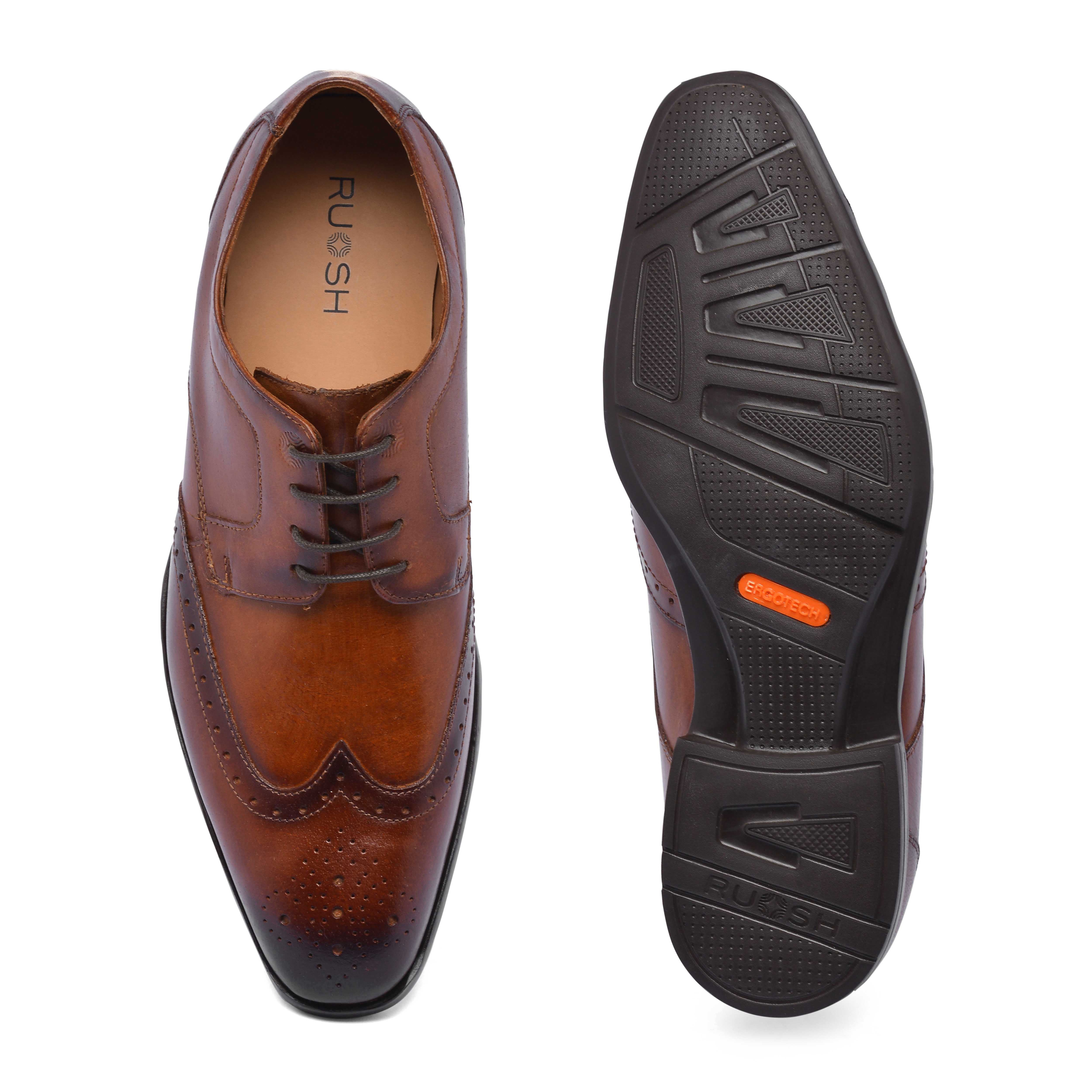 The Cameroon Ruosh Men Tan Formal Wingtip Lace-Up