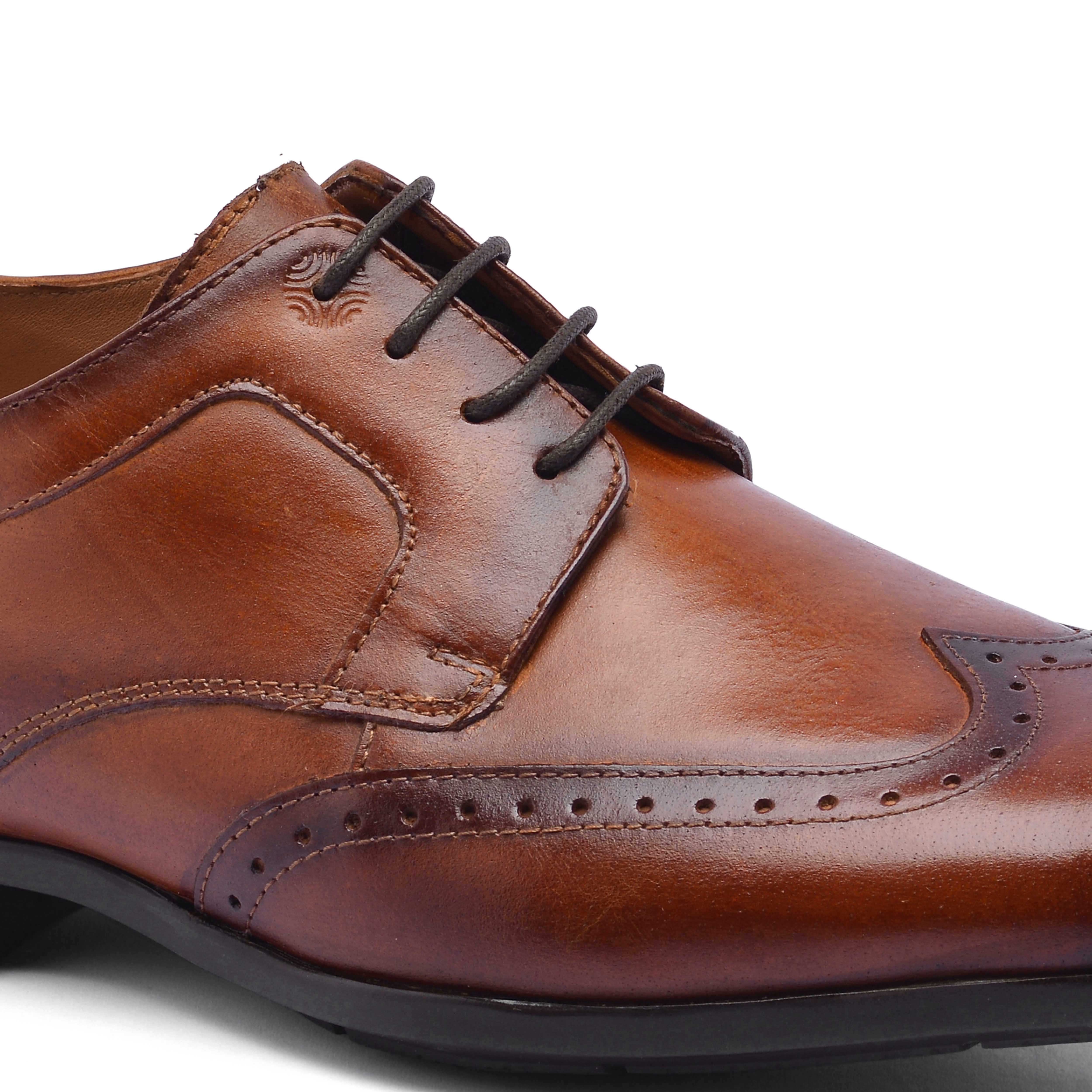 The Cameroon Ruosh Men Tan Formal Wingtip Lace-Up