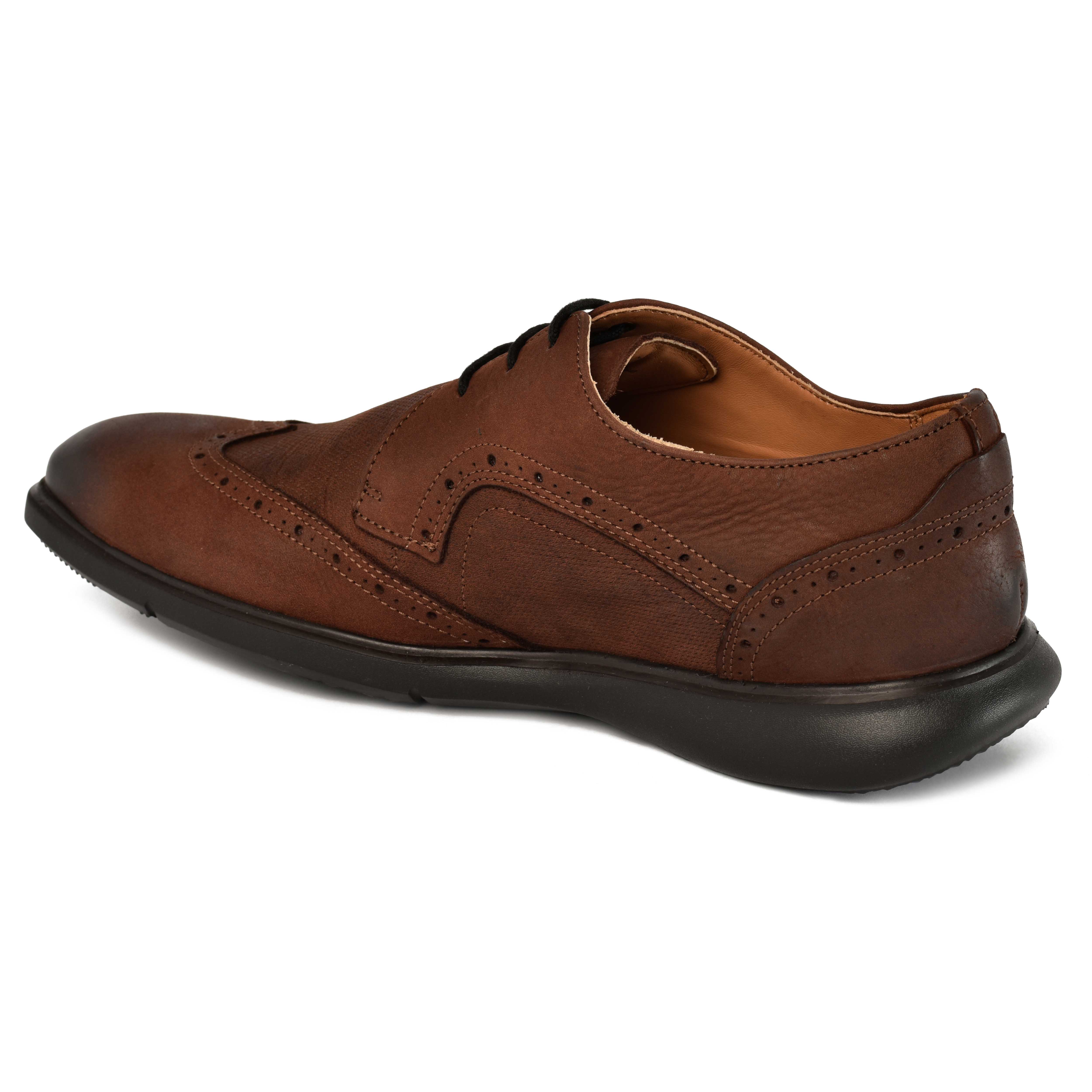 The Hybrid Ruosh Men Burgundy Wingtip Lace-Up