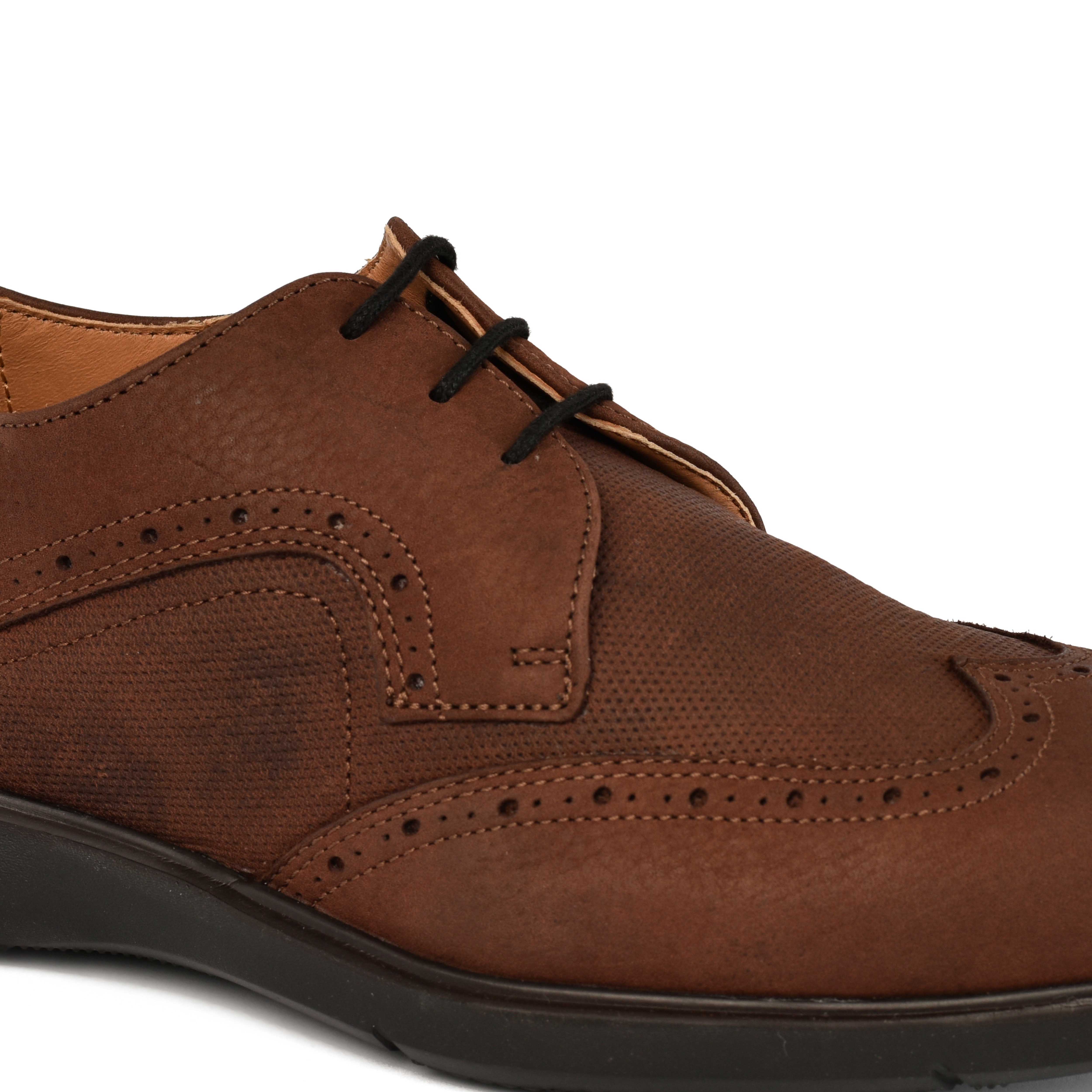 The Hybrid Ruosh Men Burgundy Wingtip Lace-Up