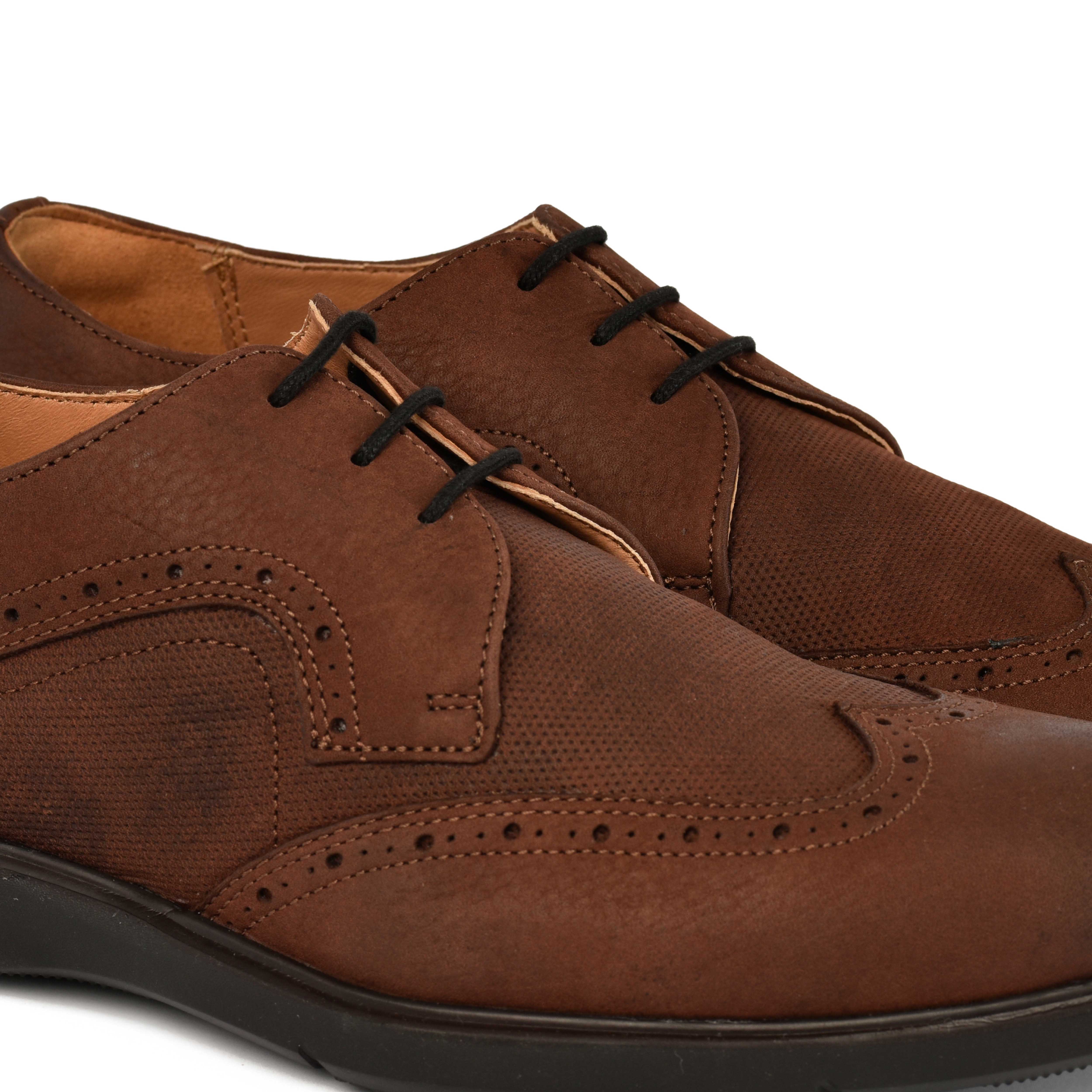 The Hybrid Ruosh Men Burgundy Wingtip Lace-Up