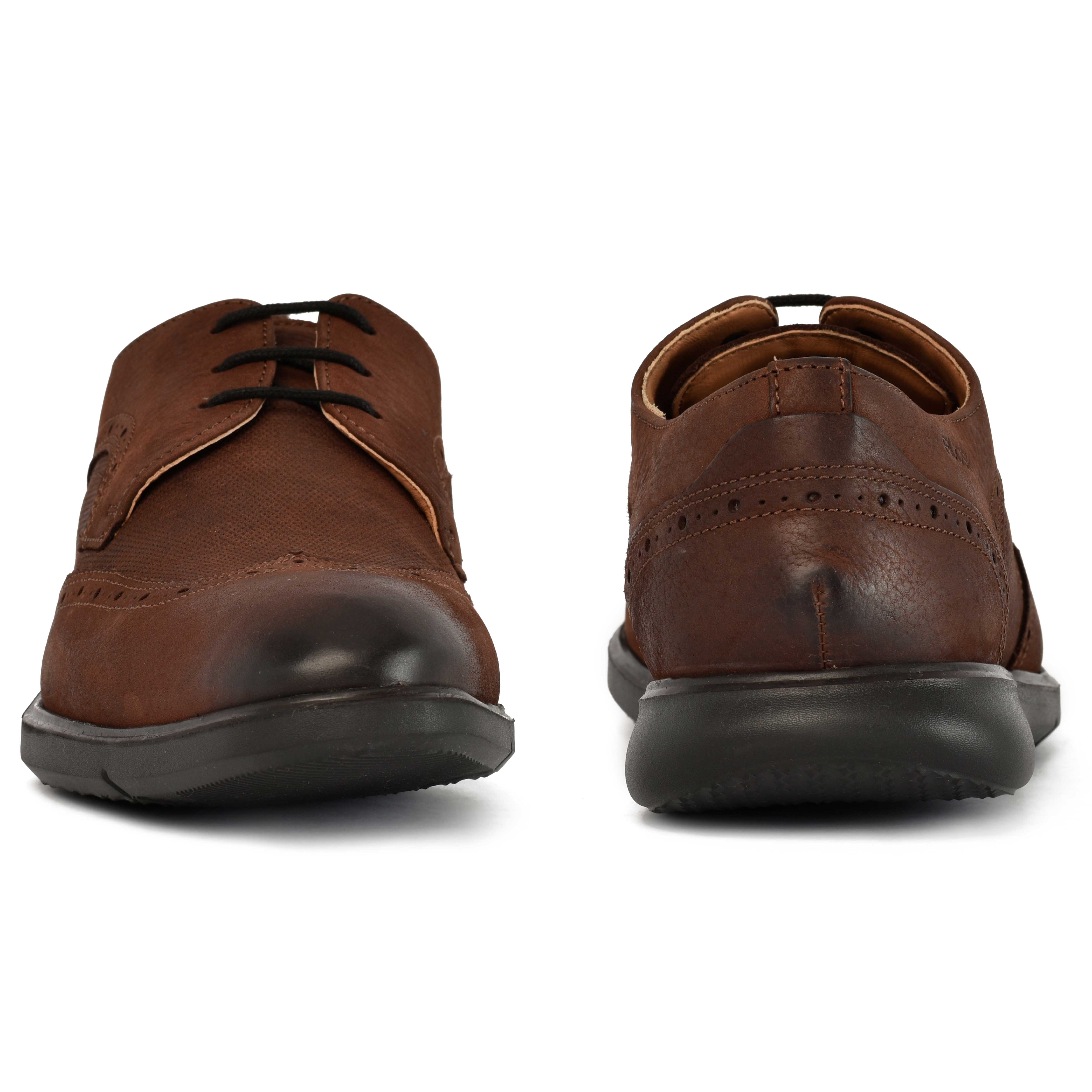The Hybrid Ruosh Men Burgundy Wingtip Lace-Up