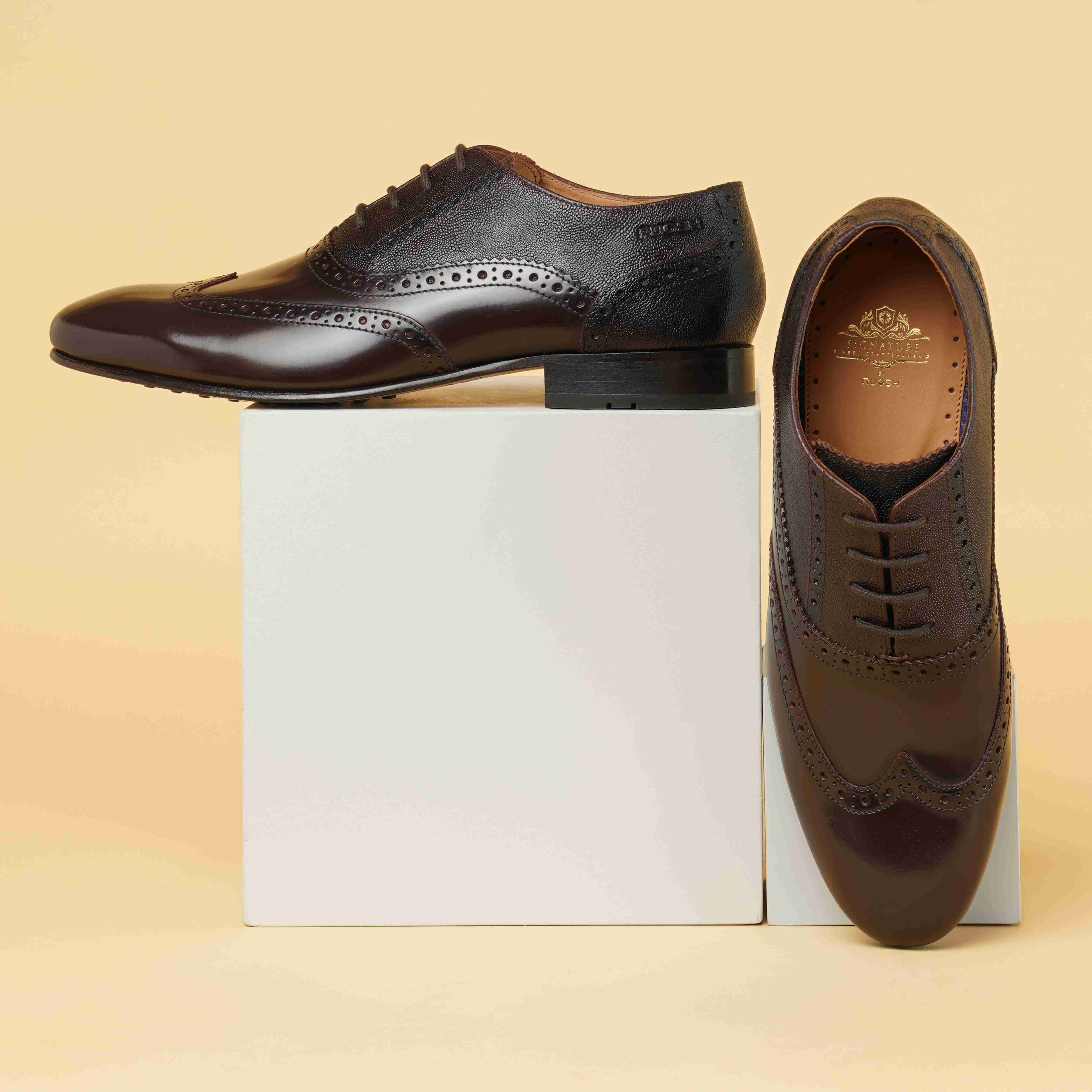 The Tivoli Ruosh Men Burgandy Glossy Oxford