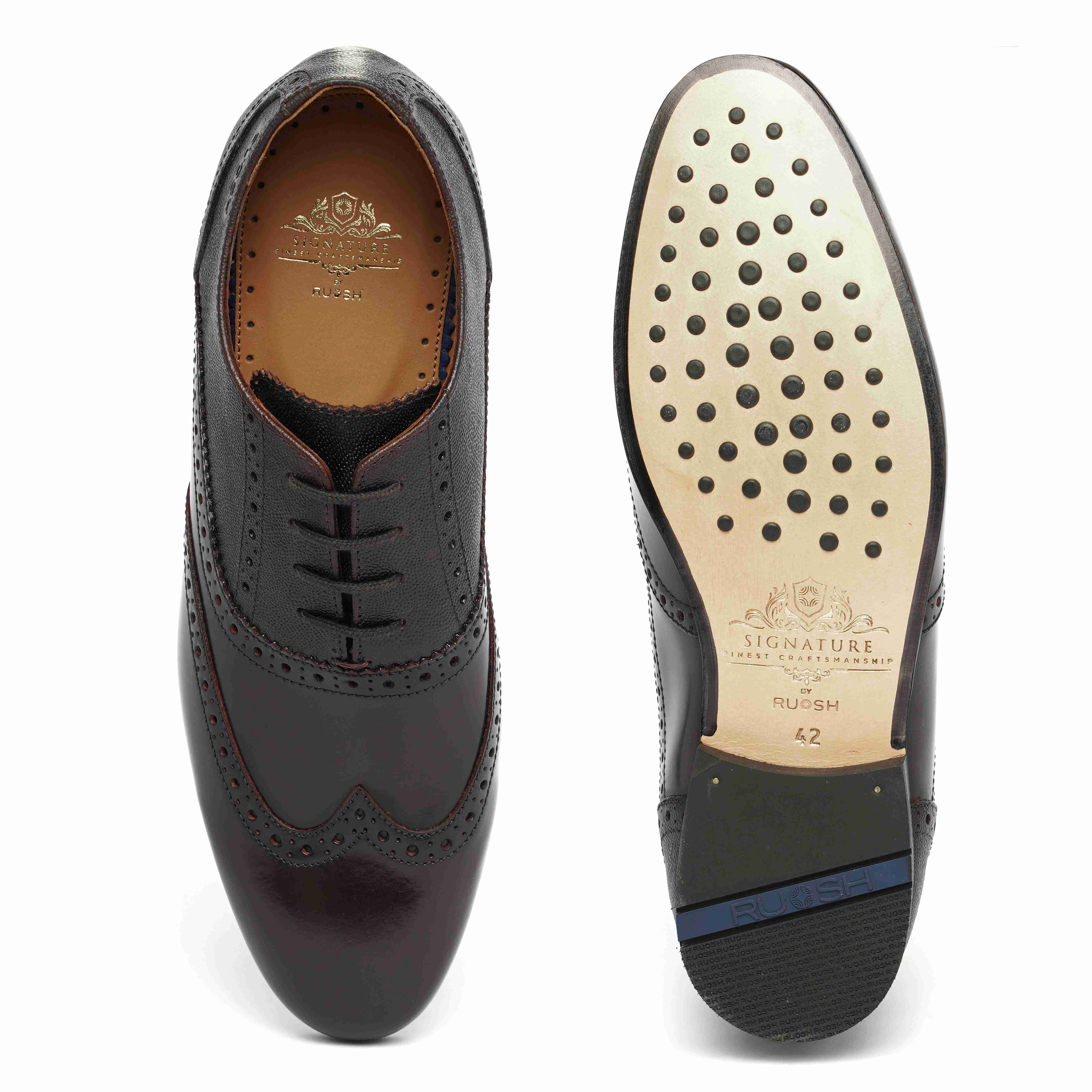 The Tivoli Ruosh Men Burgandy Glossy Oxford