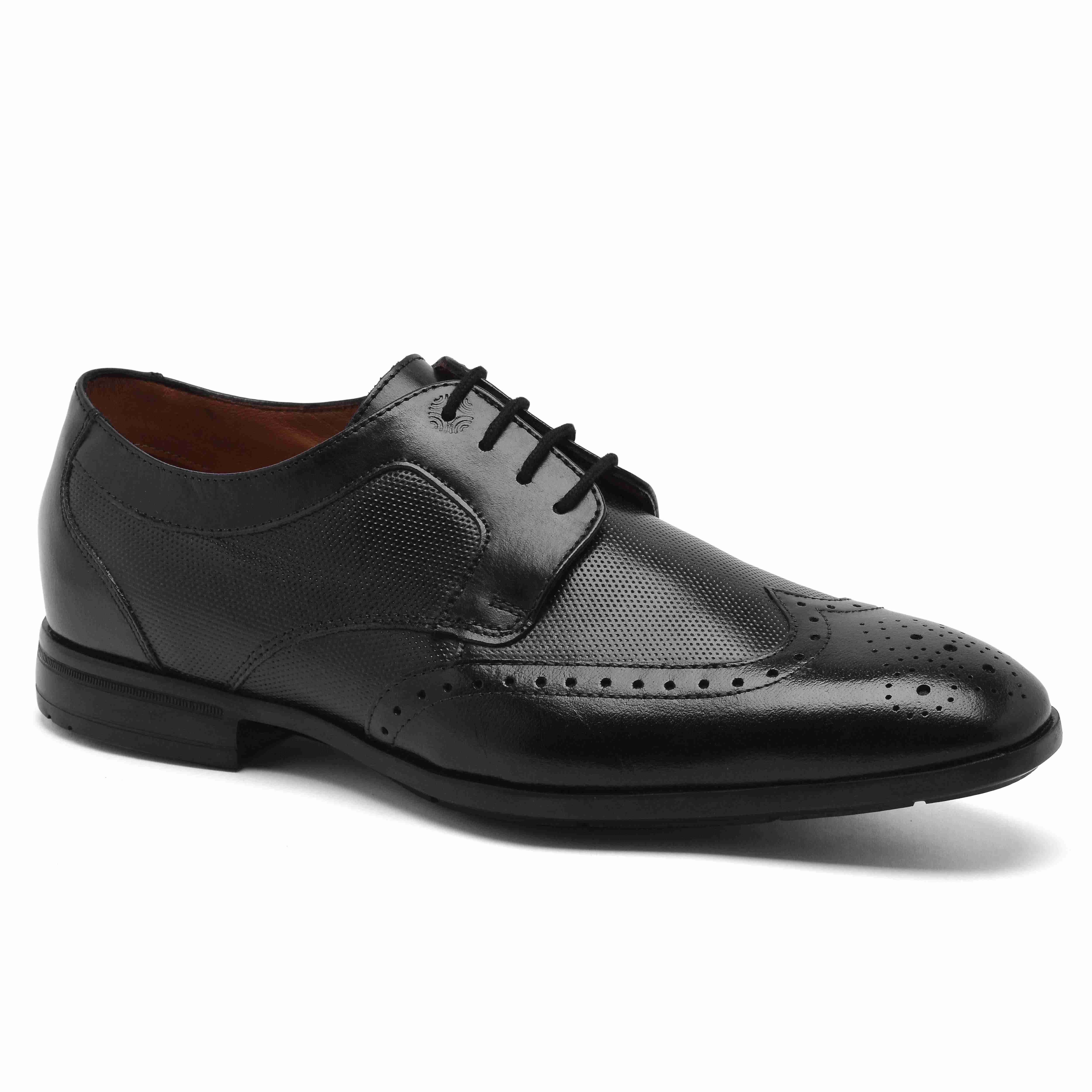 The Cameroon Ruosh Men Black Formal Wingtip Lace-Up