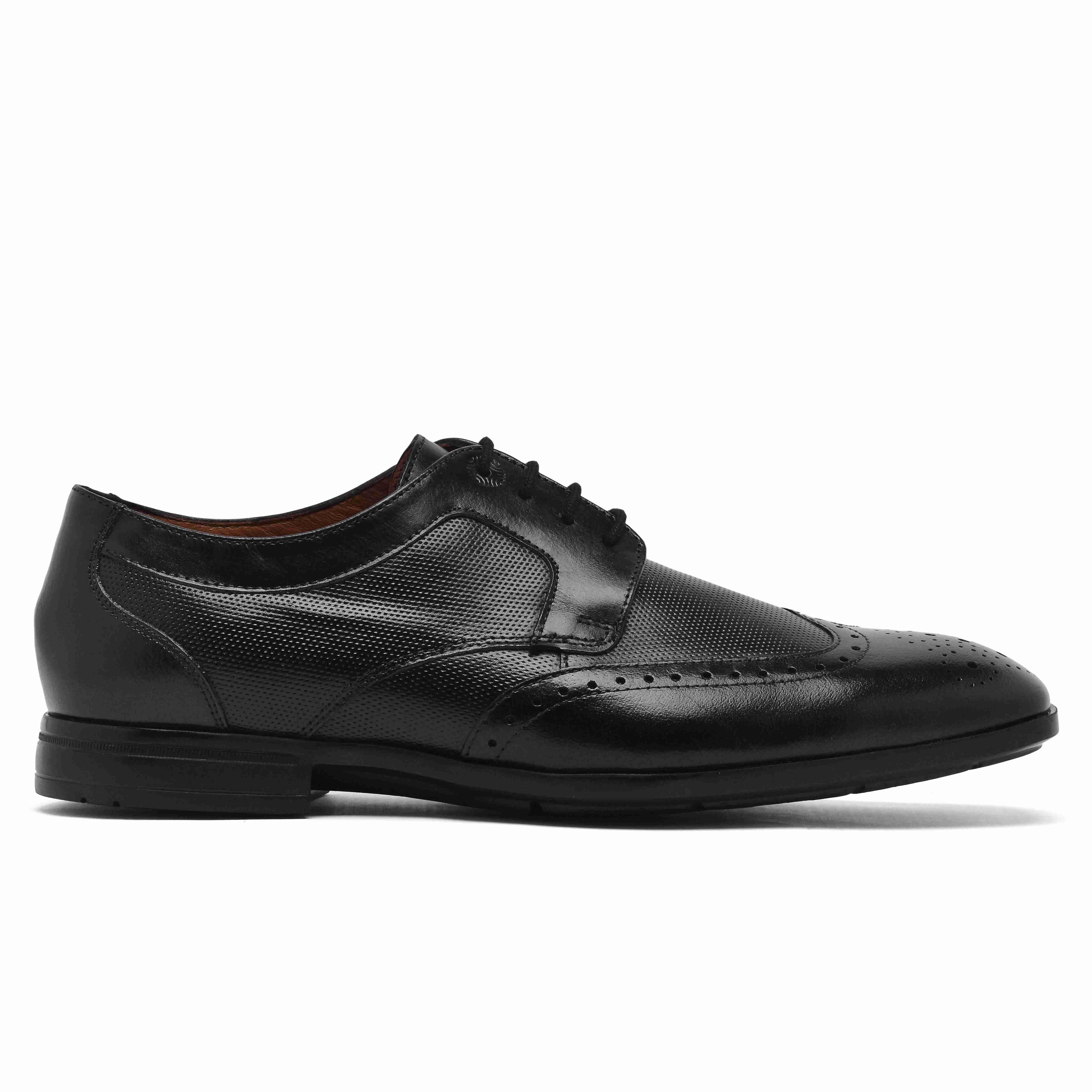 The Cameroon Ruosh Men Black Formal Wingtip Lace-Up