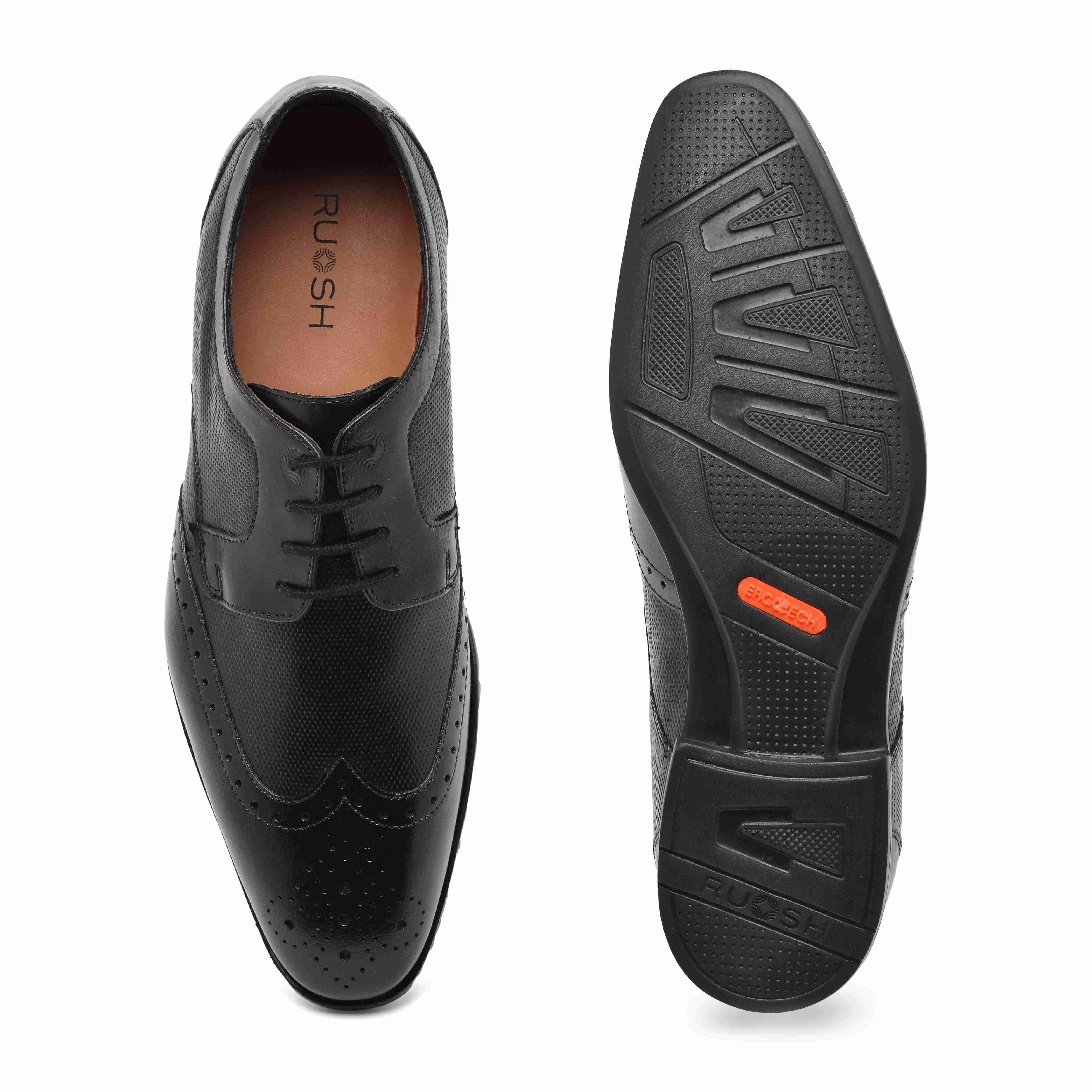 The Cameroon Ruosh Men Black Formal Wingtip Lace-Up