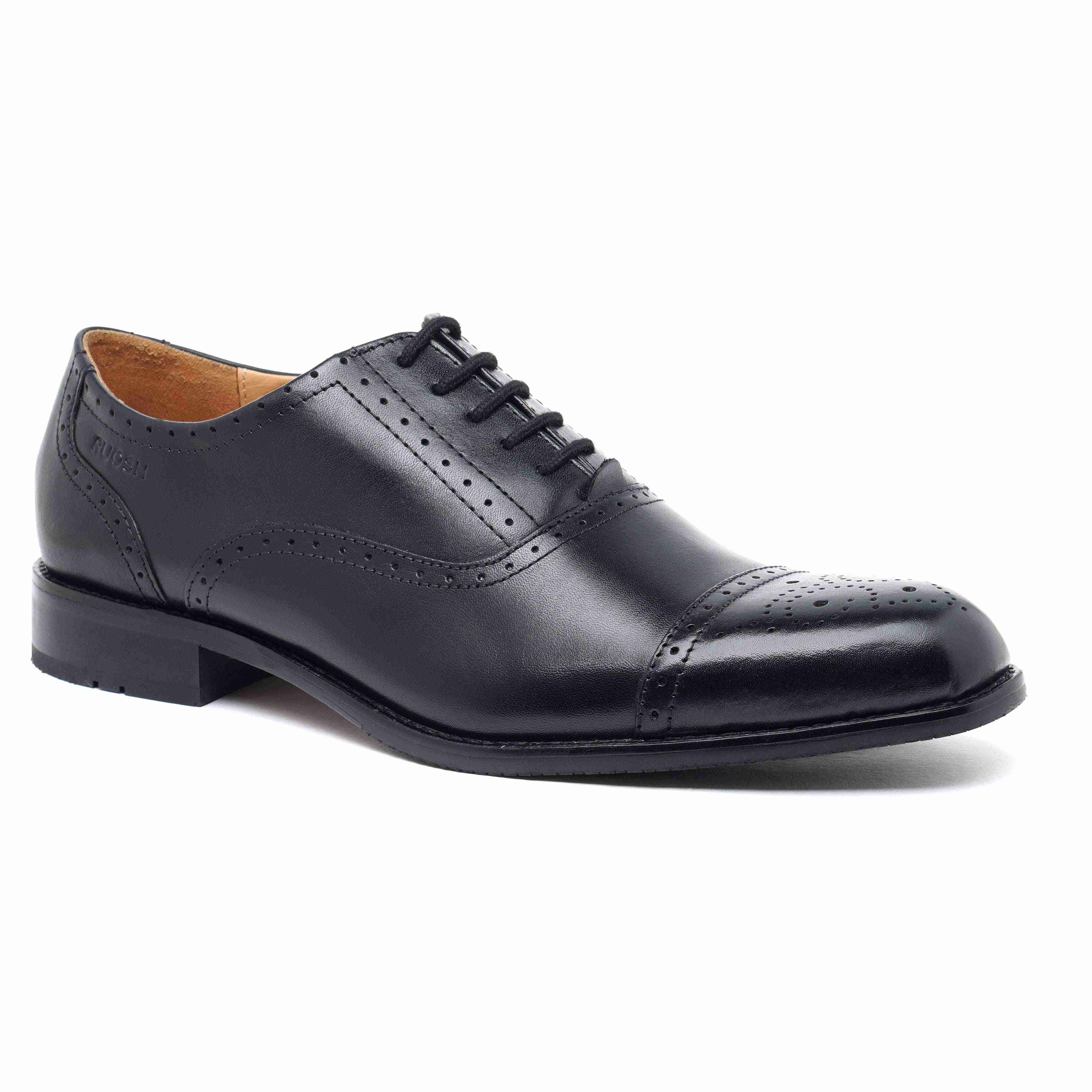 The Brogue Ruosh Men Black Classic Oxford Brogue
