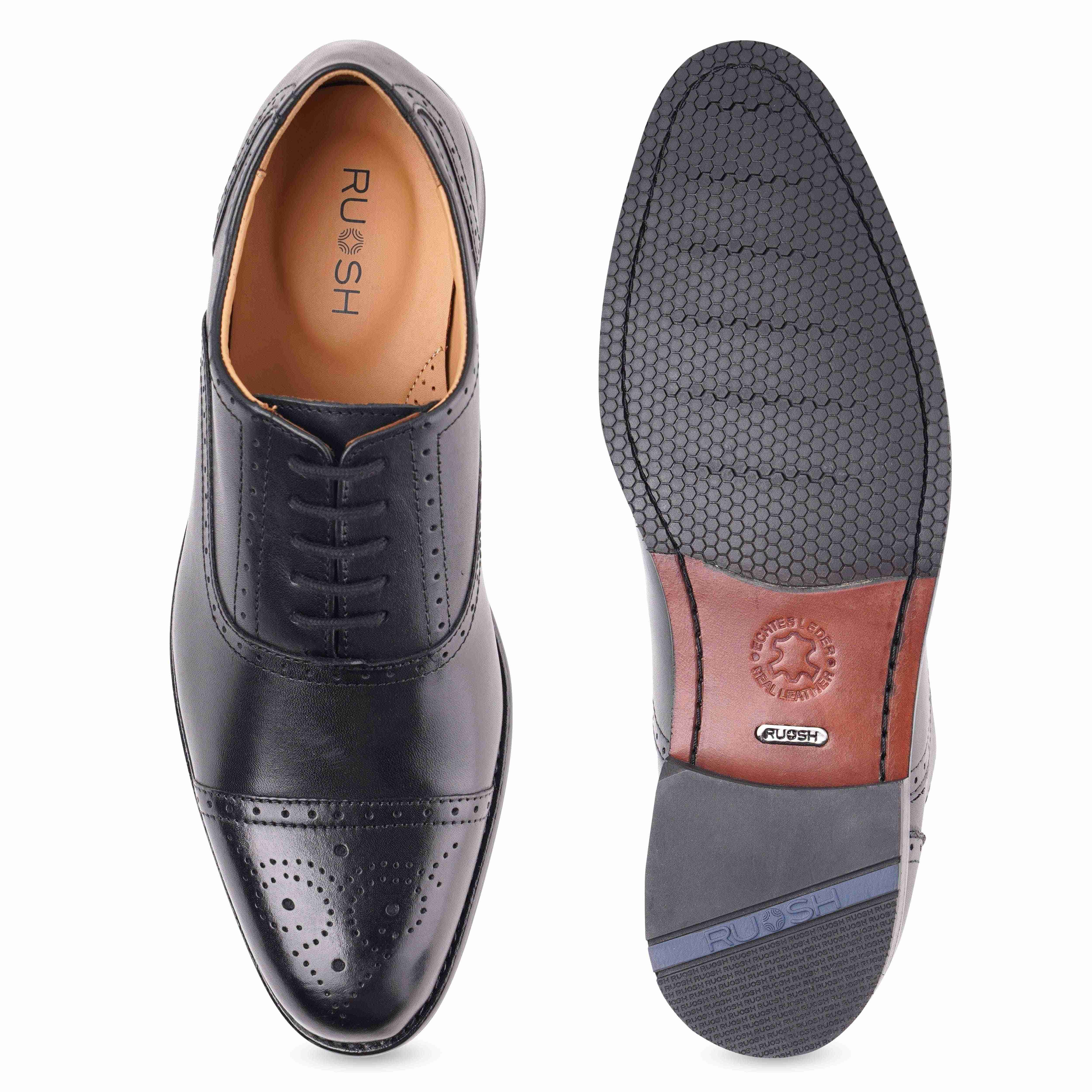 The Brogue Ruosh Men Black Classic Oxford Brogue