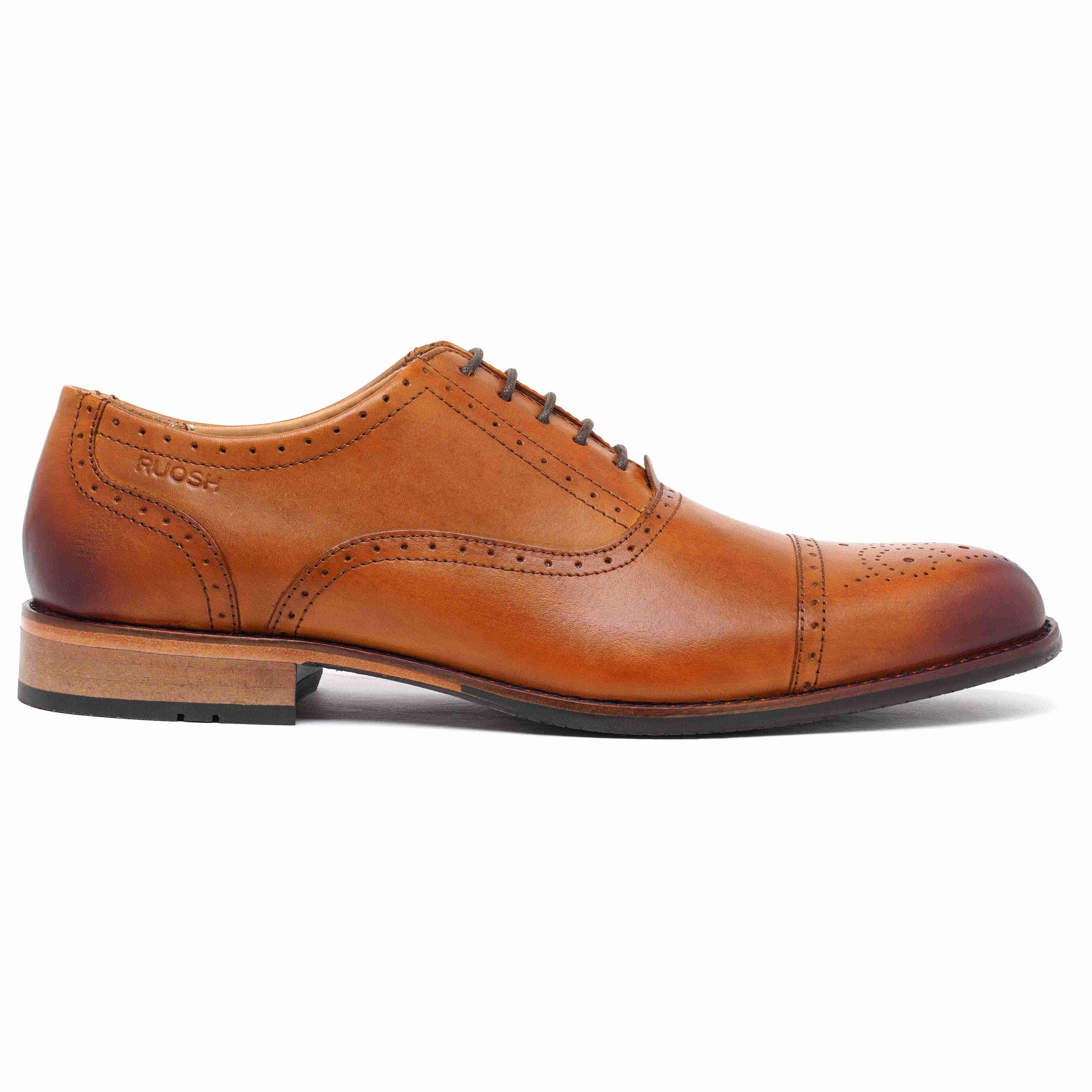The Brogue Ruosh Men Tan Classic Oxford Brogue