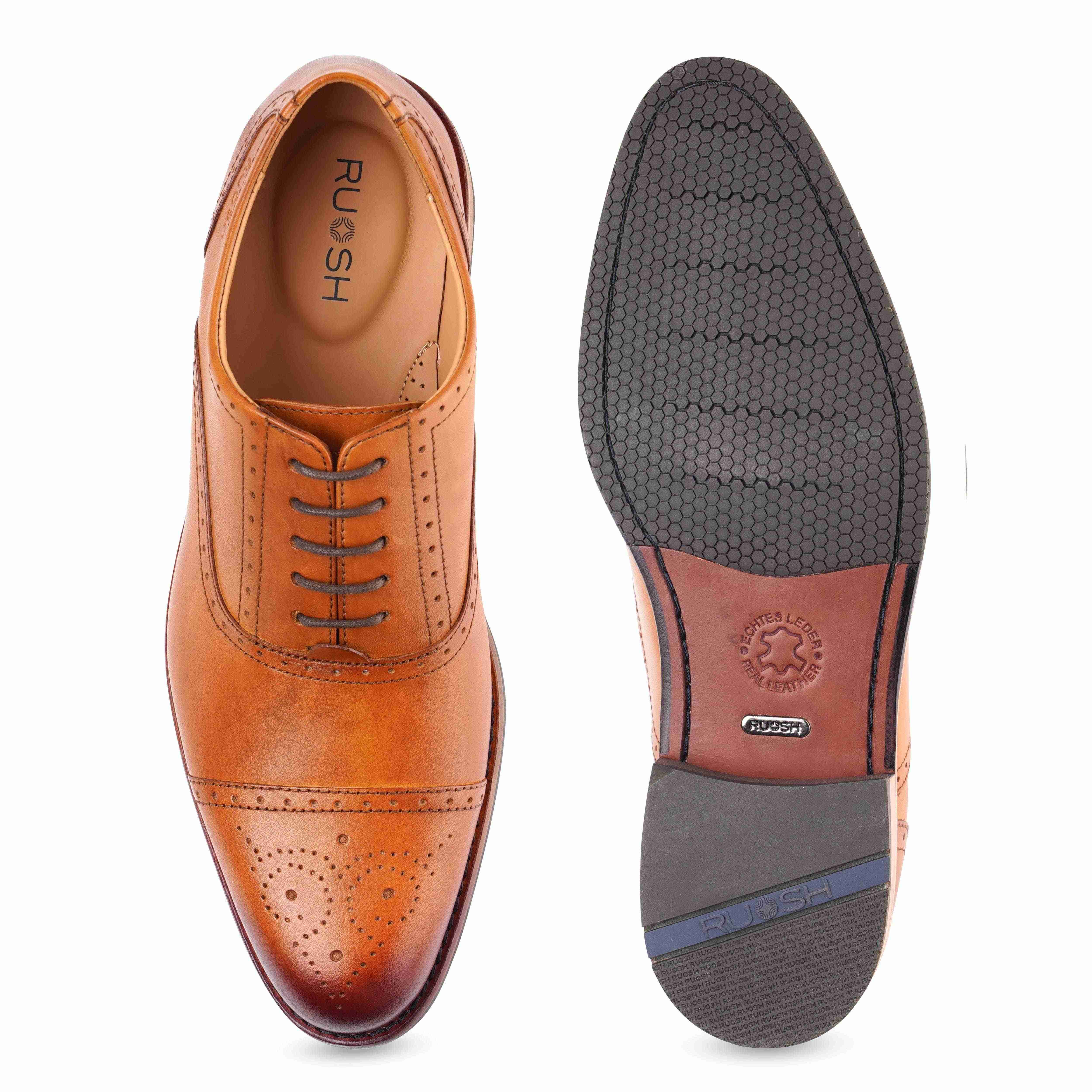 The Brogue Ruosh Men Tan Classic Oxford Brogue