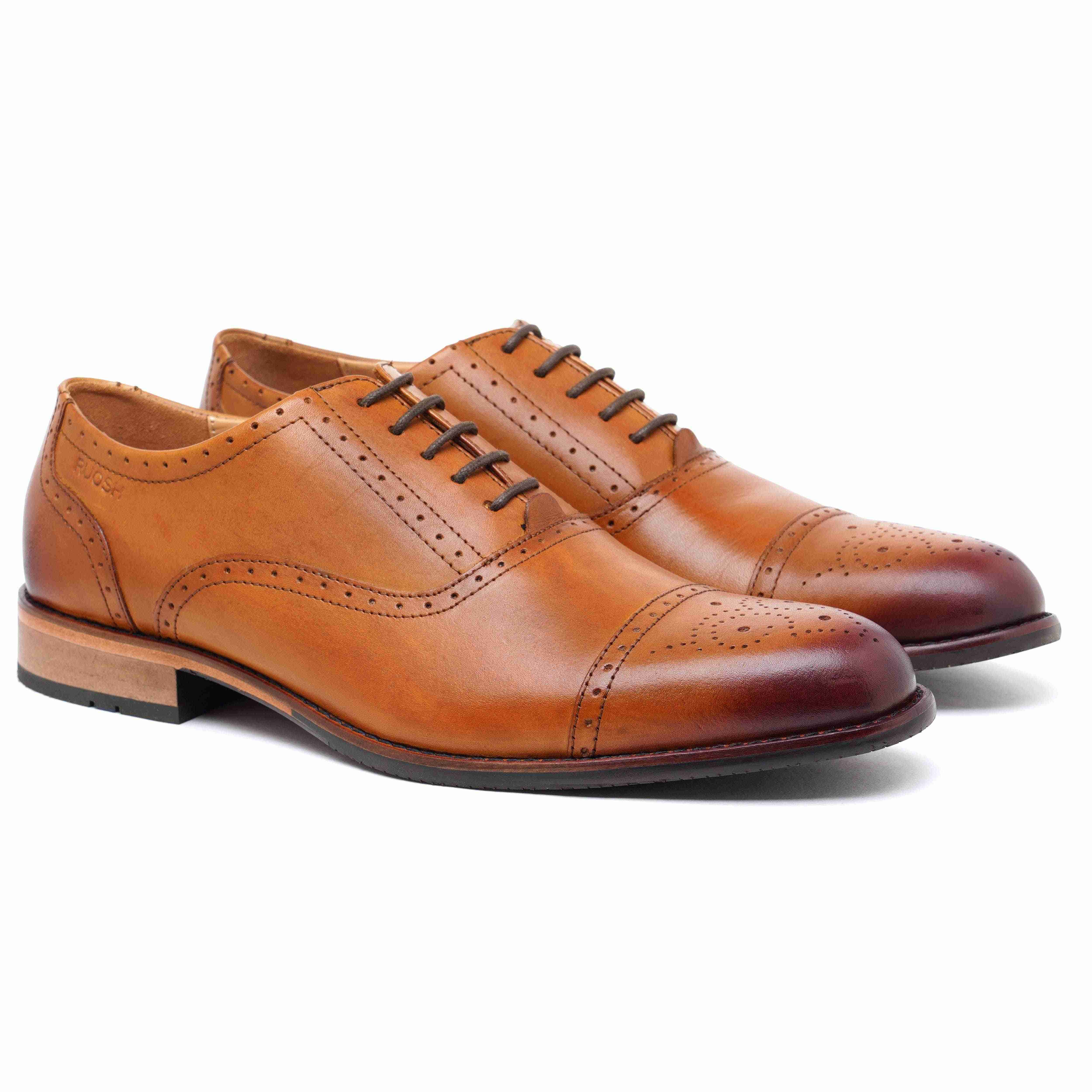 The Brogue Ruosh Men Tan Classic Oxford Brogue