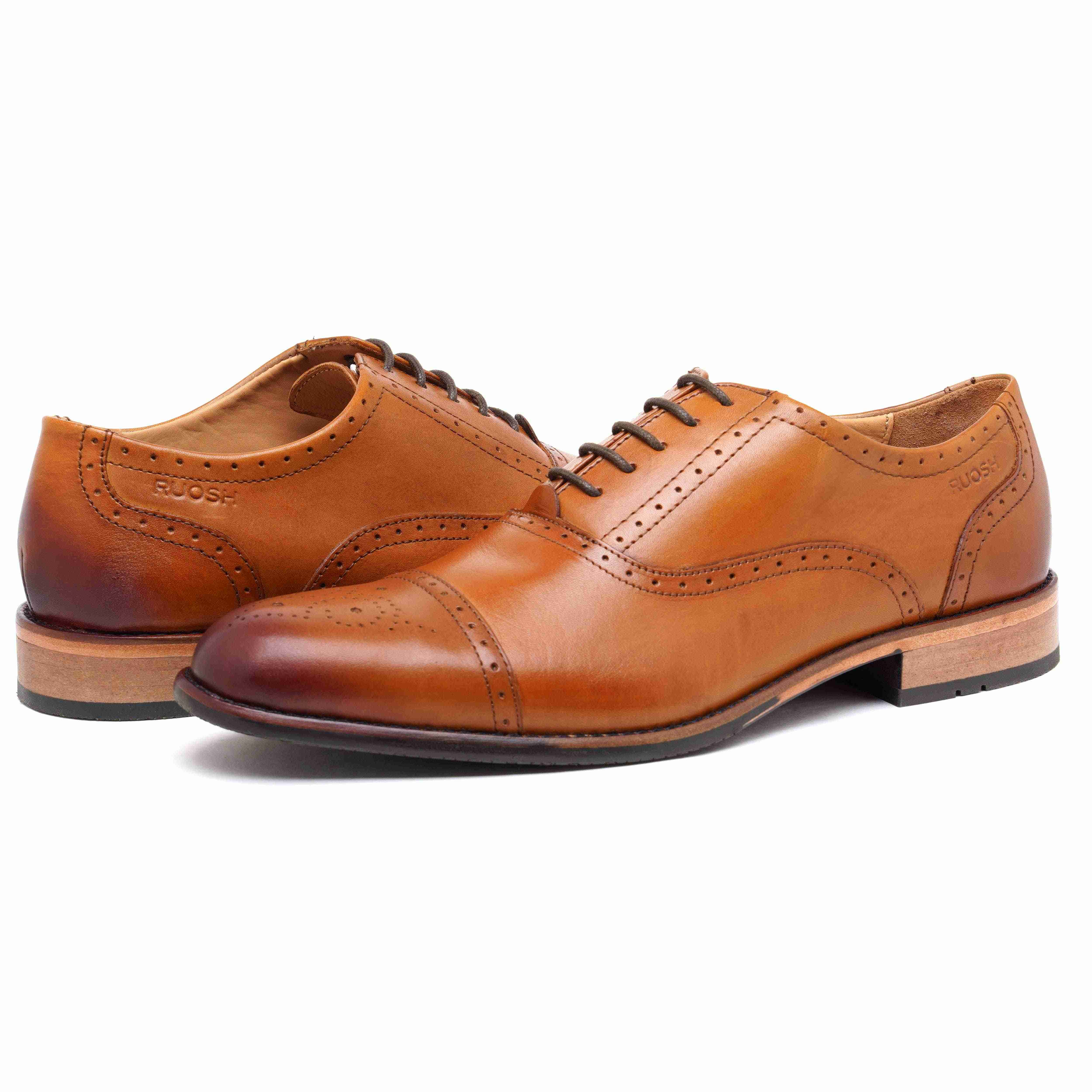 The Brogue Ruosh Men Tan Classic Oxford Brogue