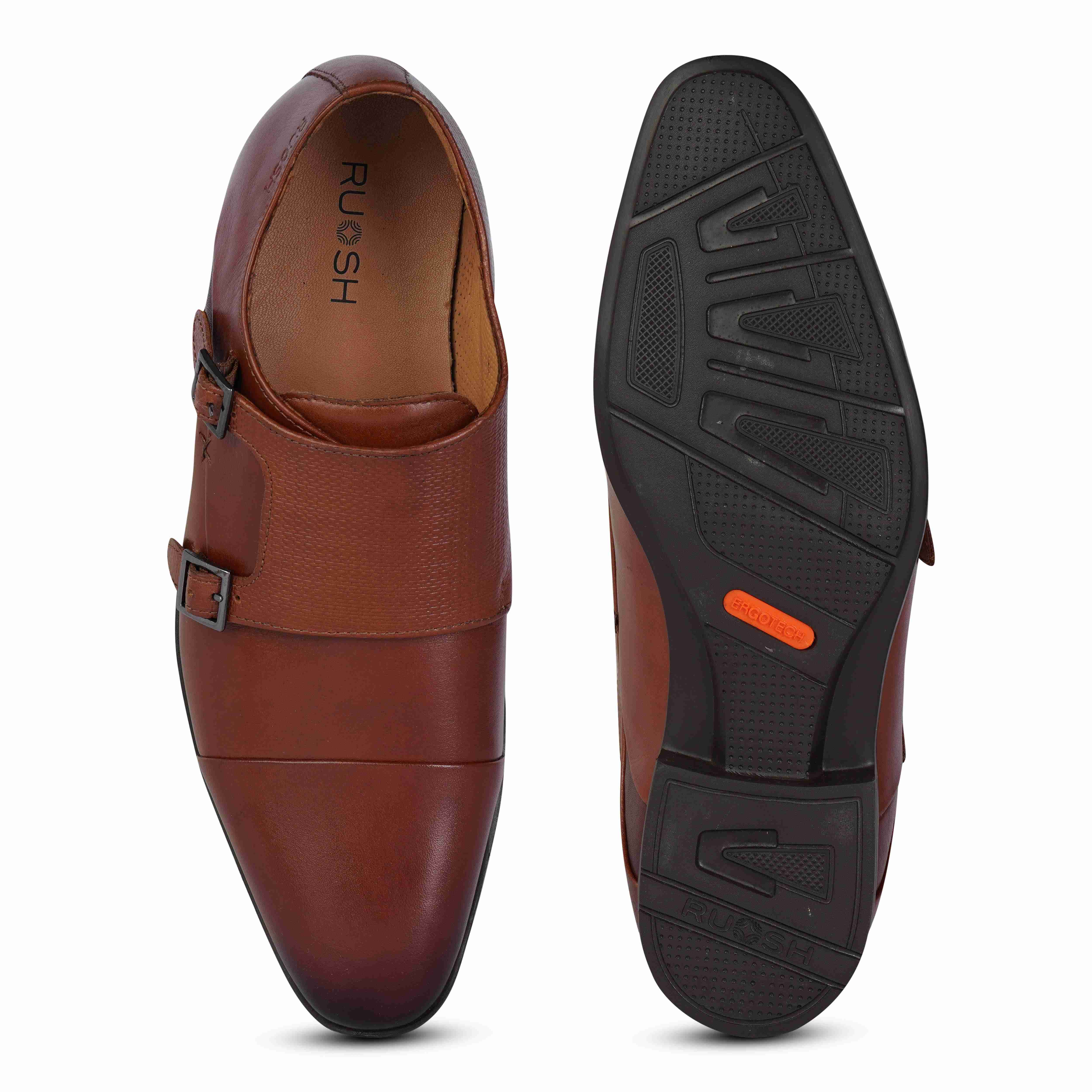 The Cameroon Ruosh Men Tan Formal Double Monk