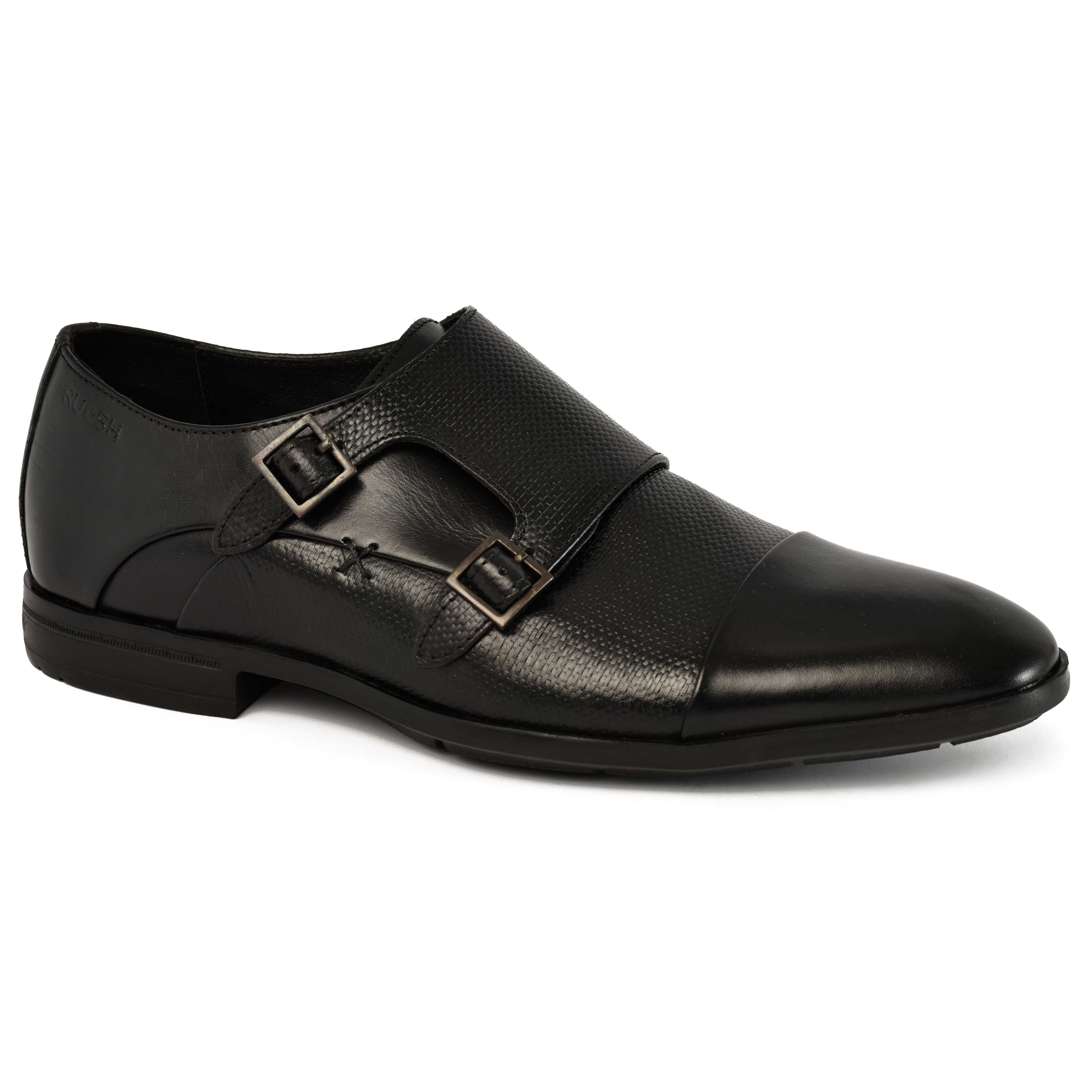 The Cameroon Ruosh Men Black Formal Double Monk