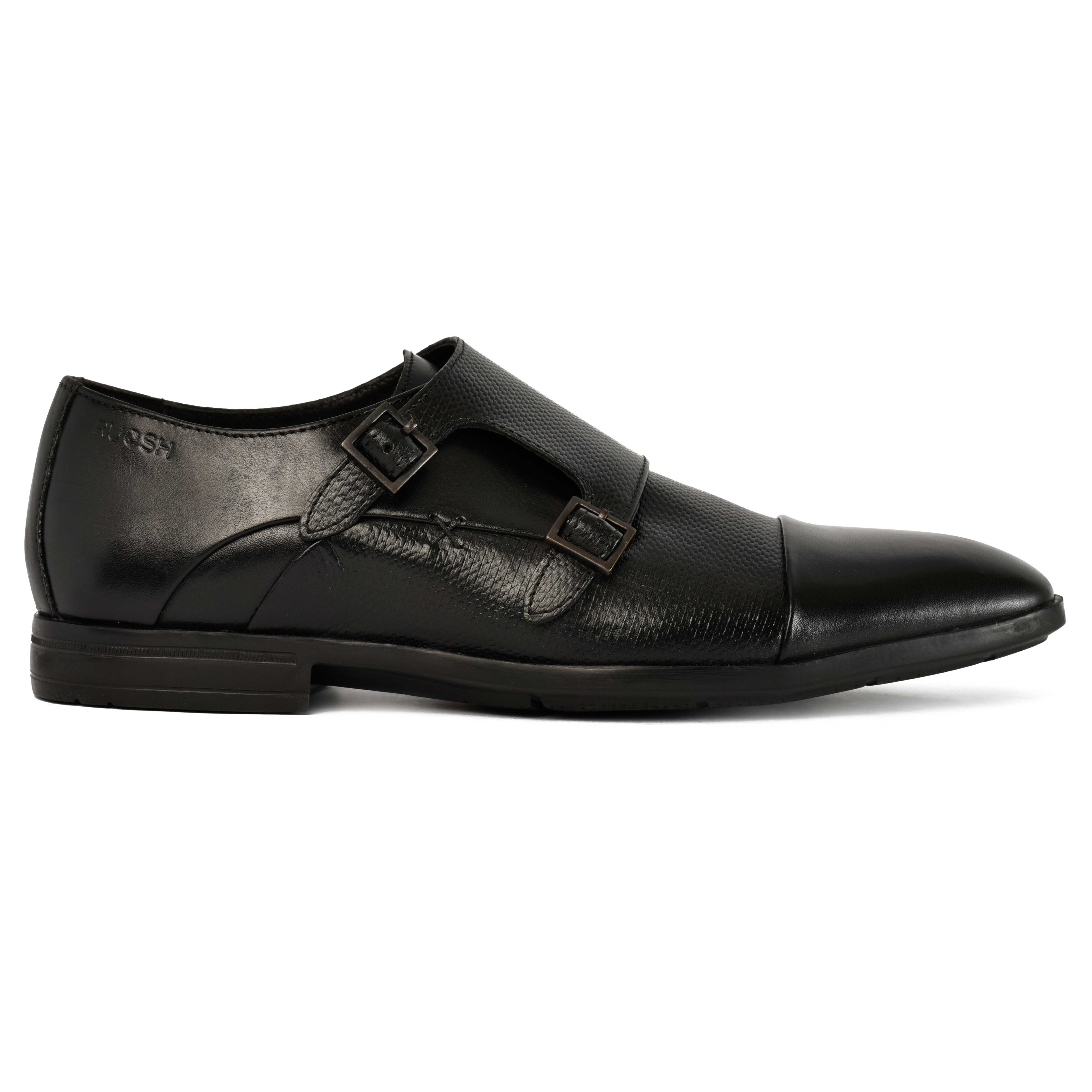 The Cameroon Ruosh Men Black Formal Double Monk