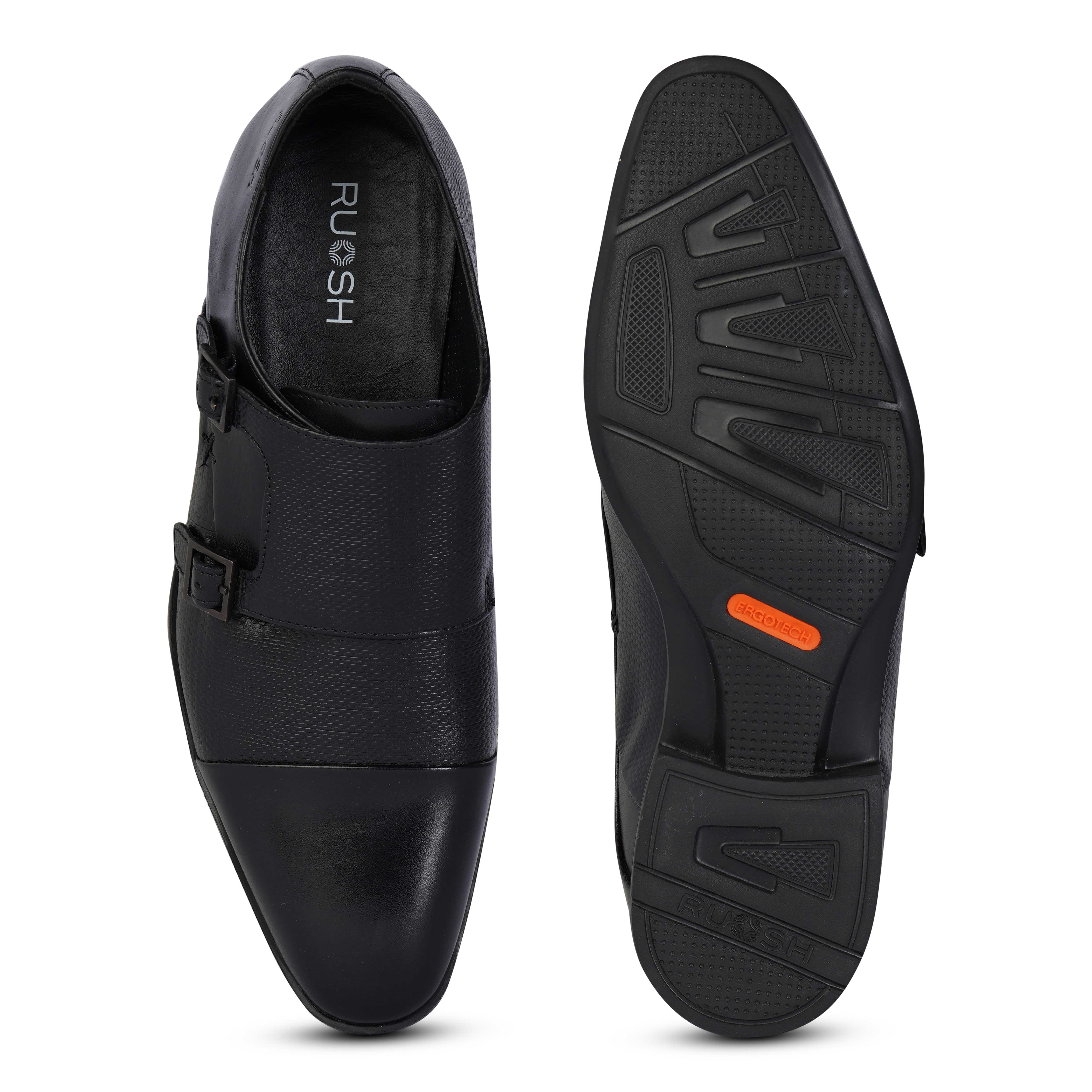 The Cameroon Ruosh Men Black Formal Double Monk