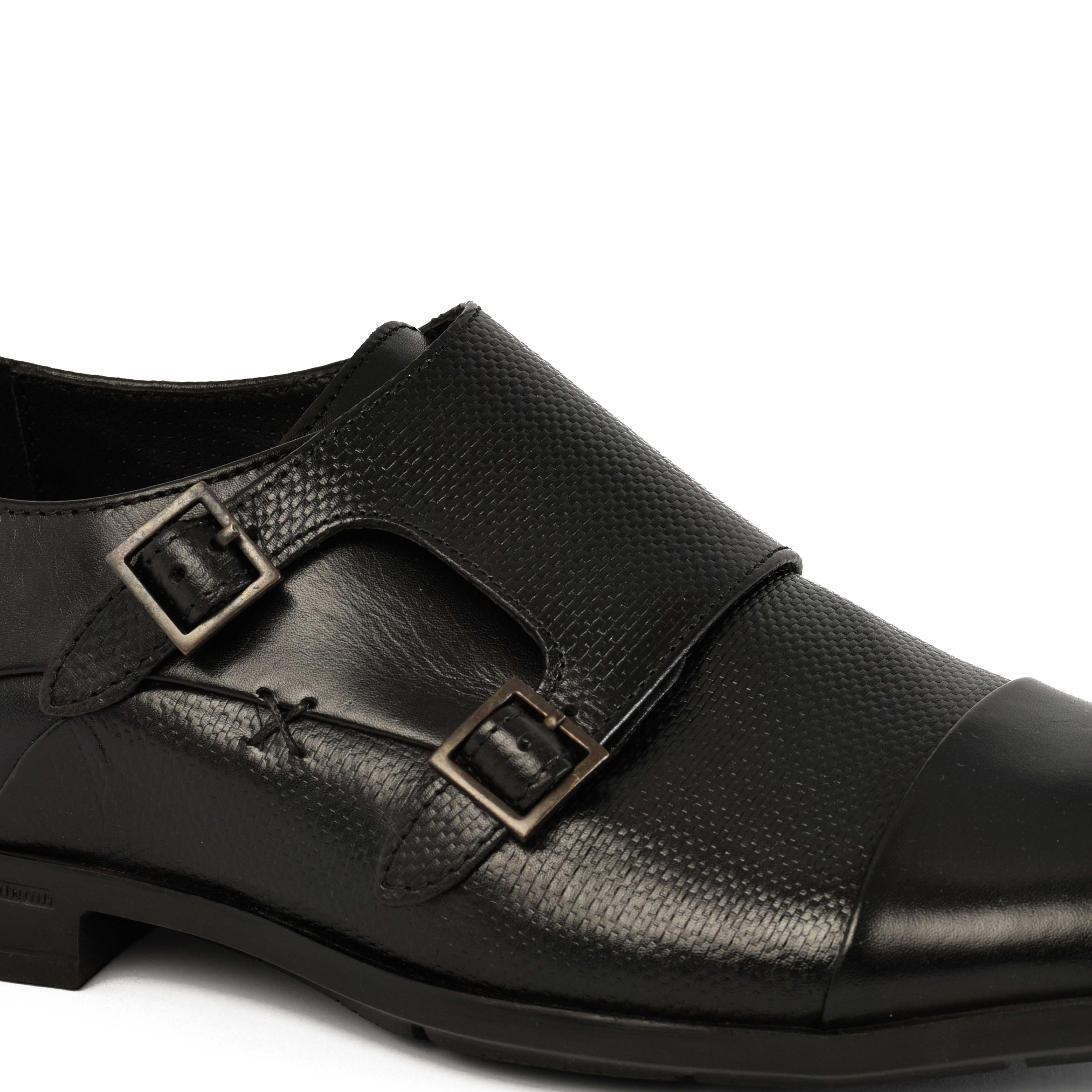The Cameroon Ruosh Men Black Formal Double Monk