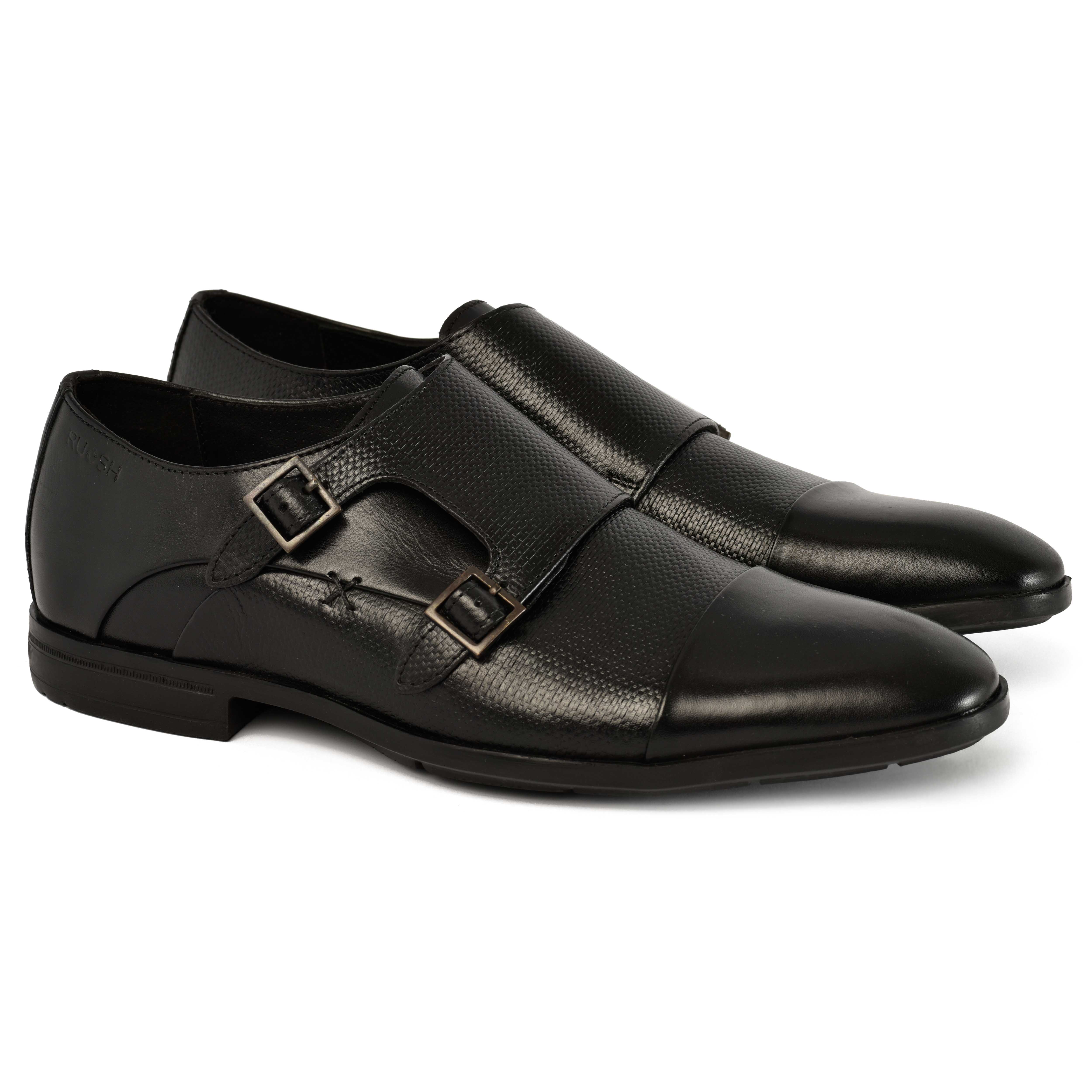 The Cameroon Ruosh Men Black Formal Double Monk