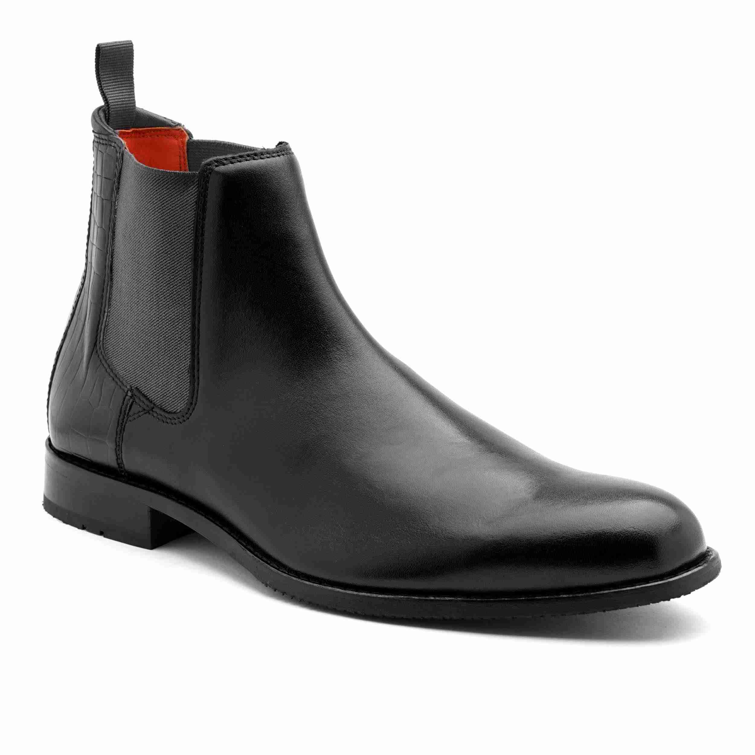 The Saul Ruosh Men Black Formal Chelsea Boot