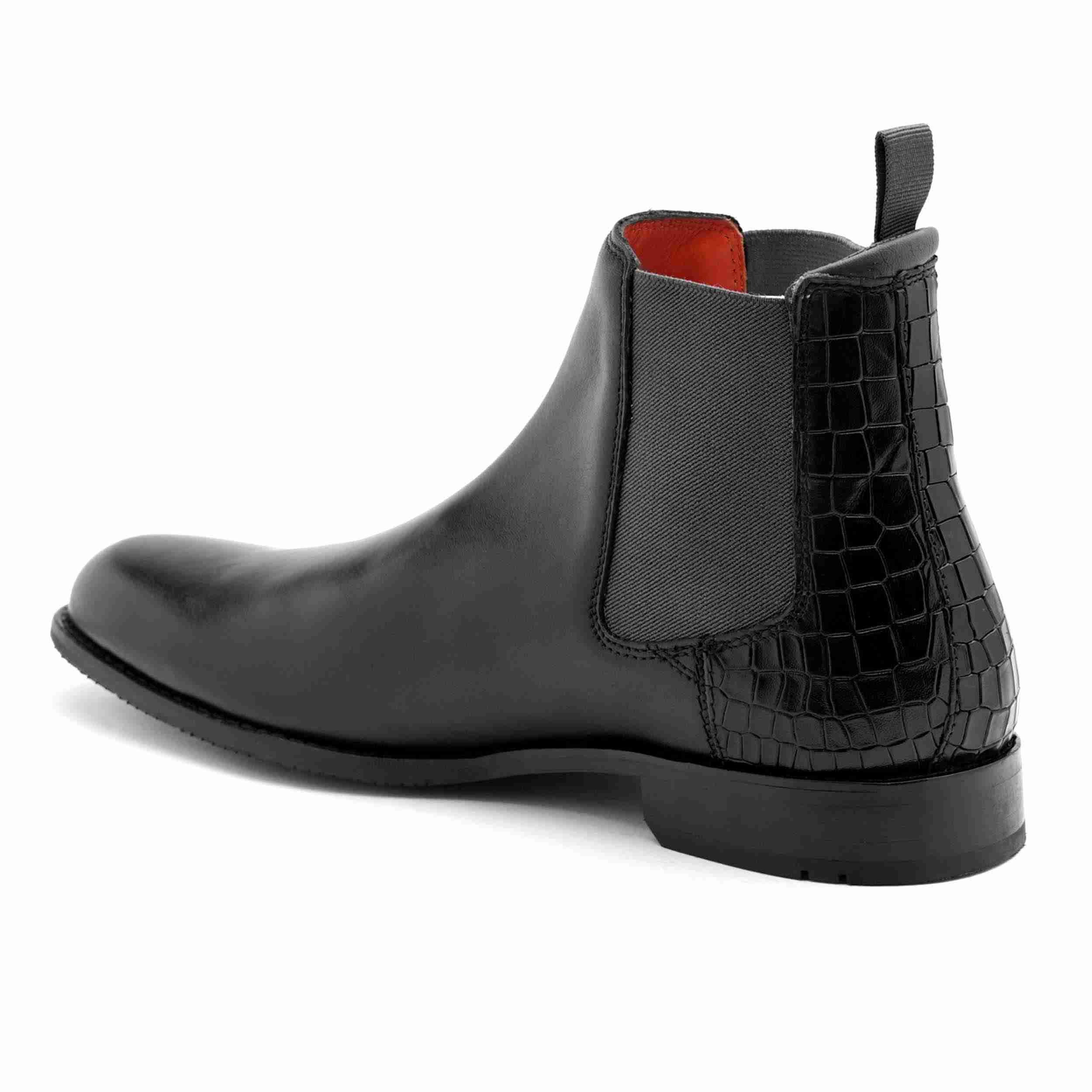 The Saul Ruosh Men Black Formal Chelsea Boot