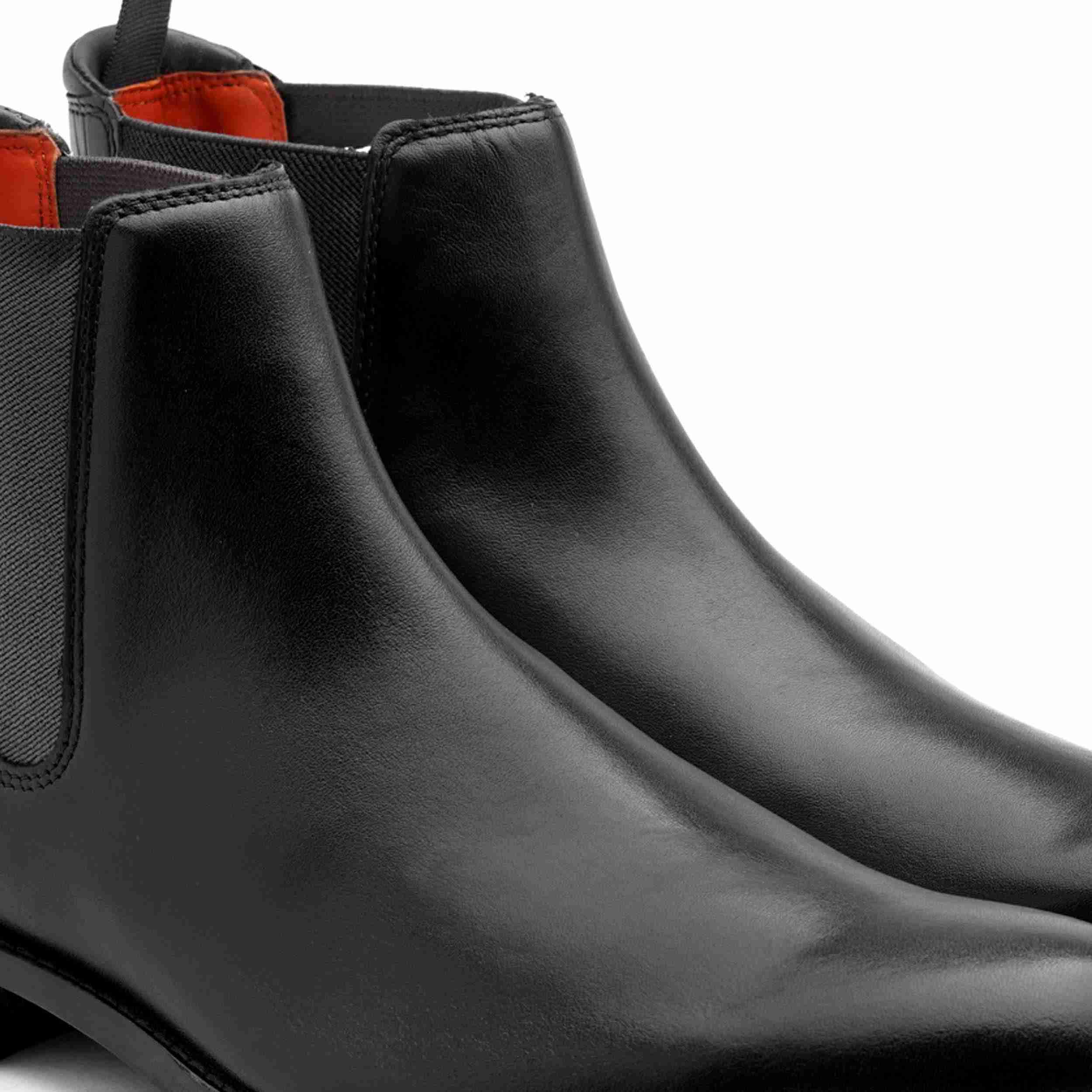 The Saul Ruosh Men Black Formal Chelsea Boot