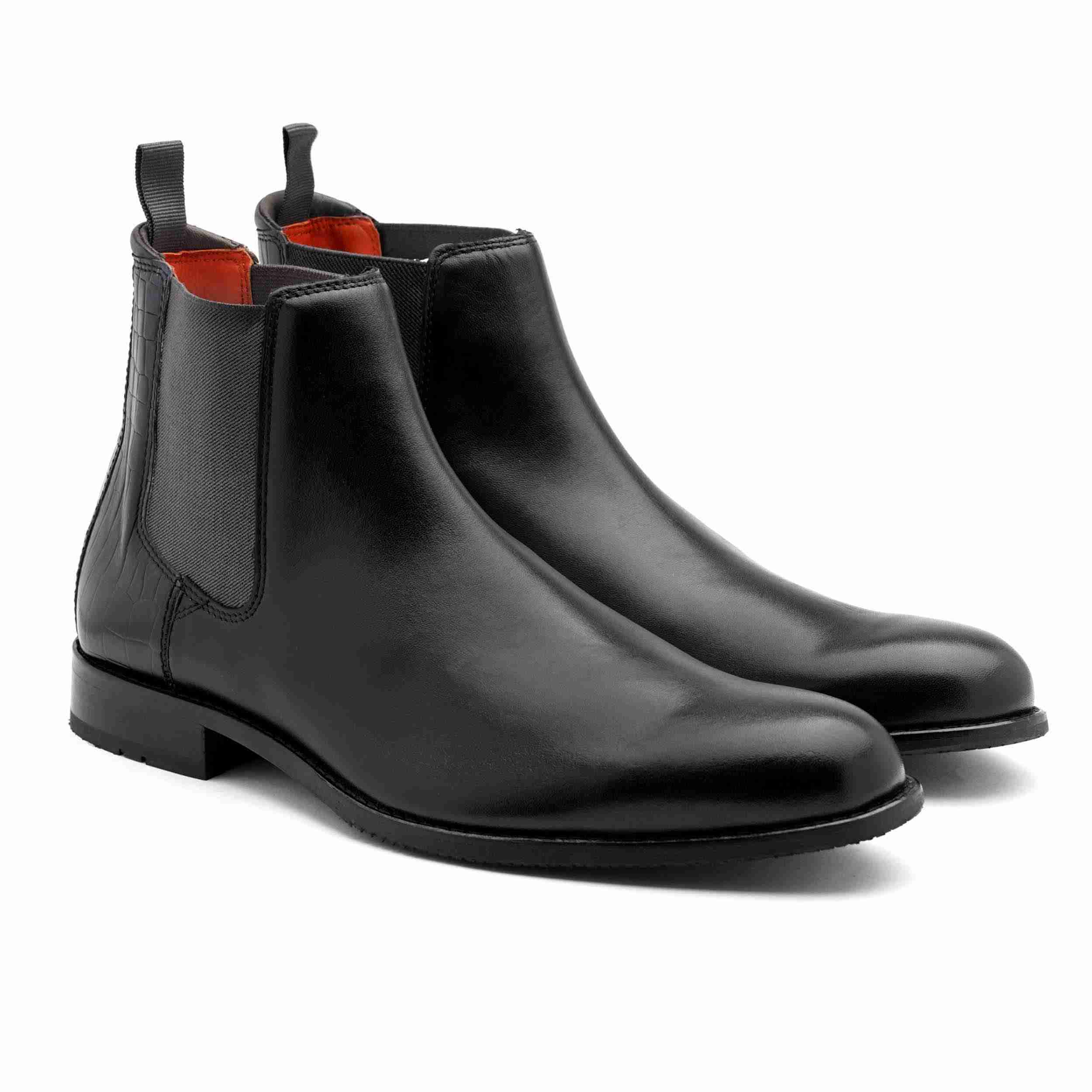 The Saul Ruosh Men Black Formal Chelsea Boot