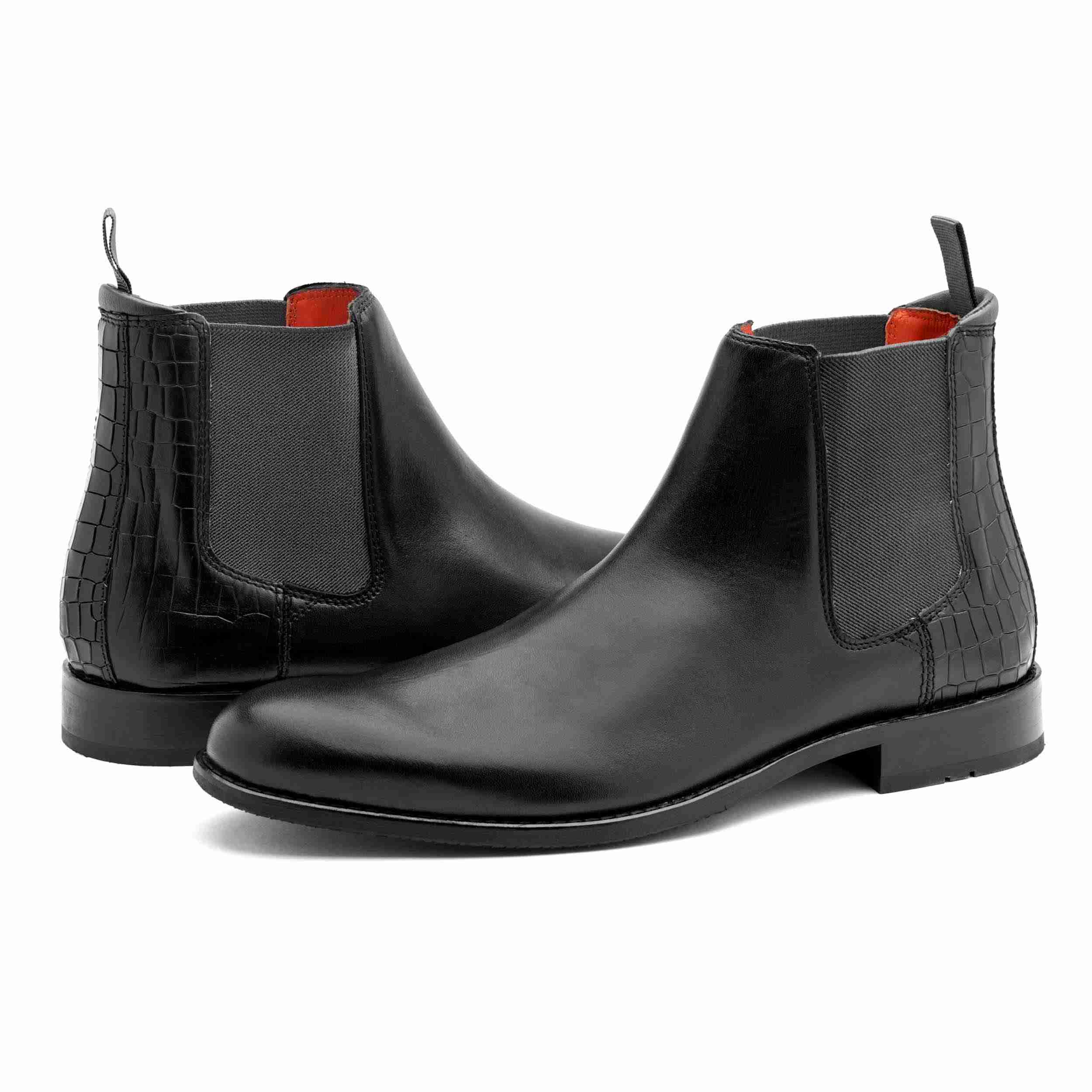 The Saul Ruosh Men Black Formal Chelsea Boot