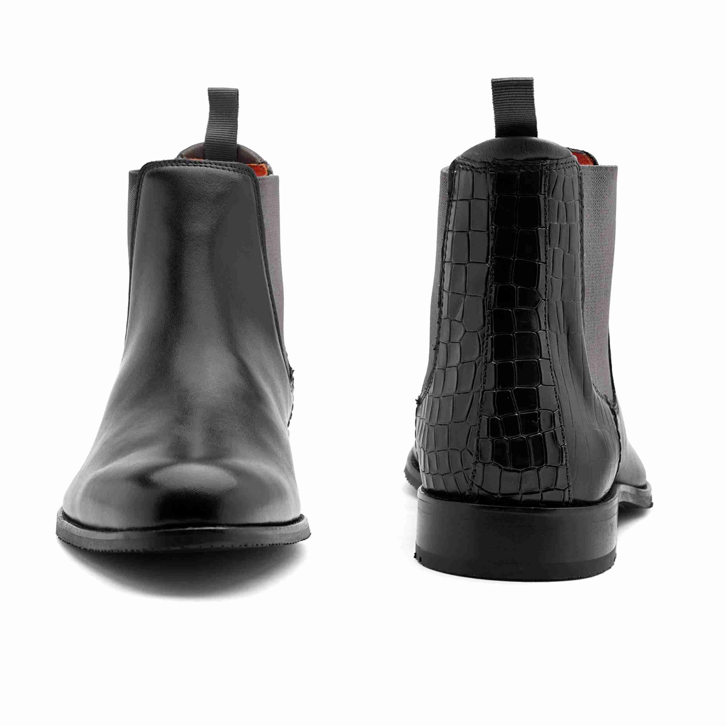 The Saul Ruosh Men Black Formal Chelsea Boot