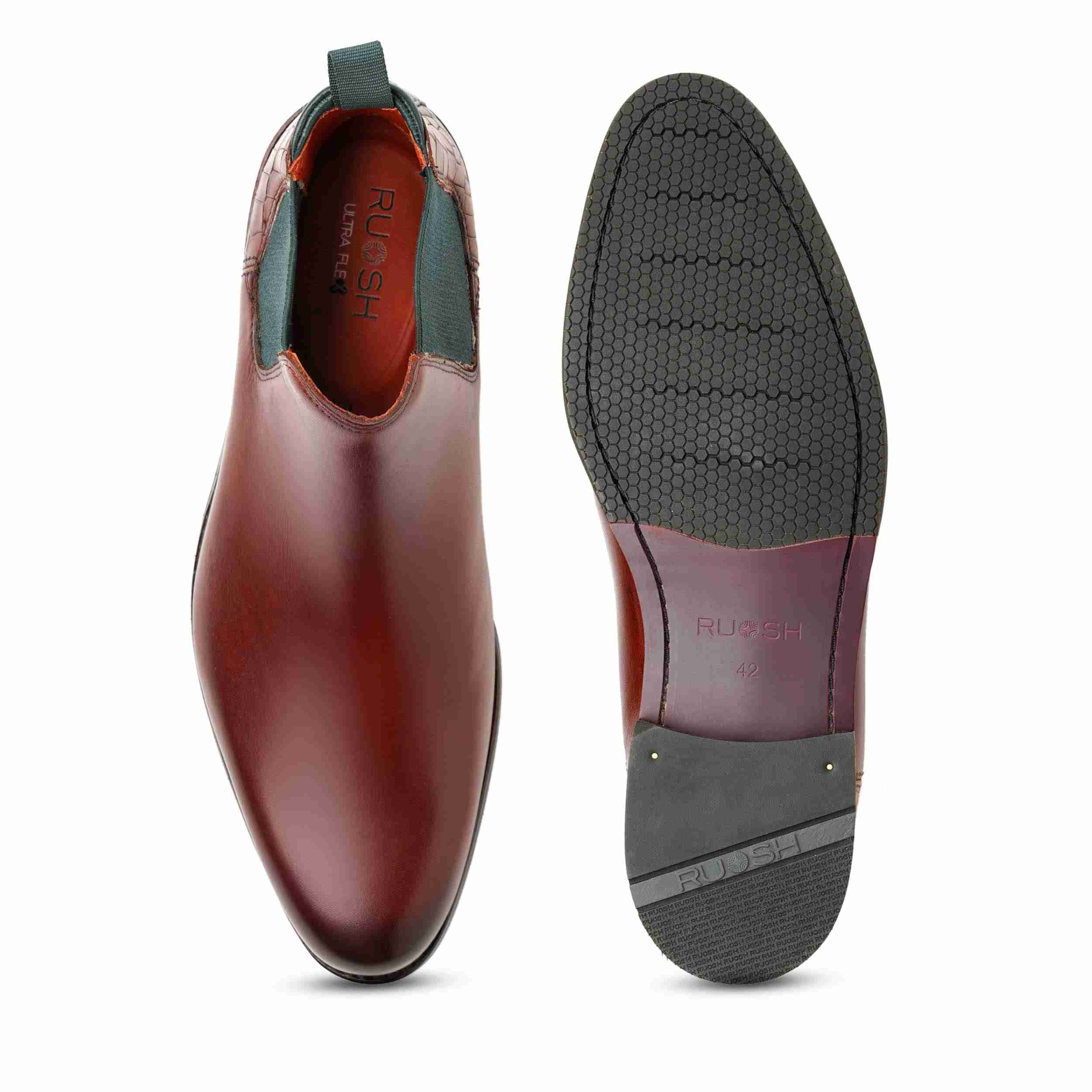 The Saul Ruosh Men Tan Formal Chelsea Boot