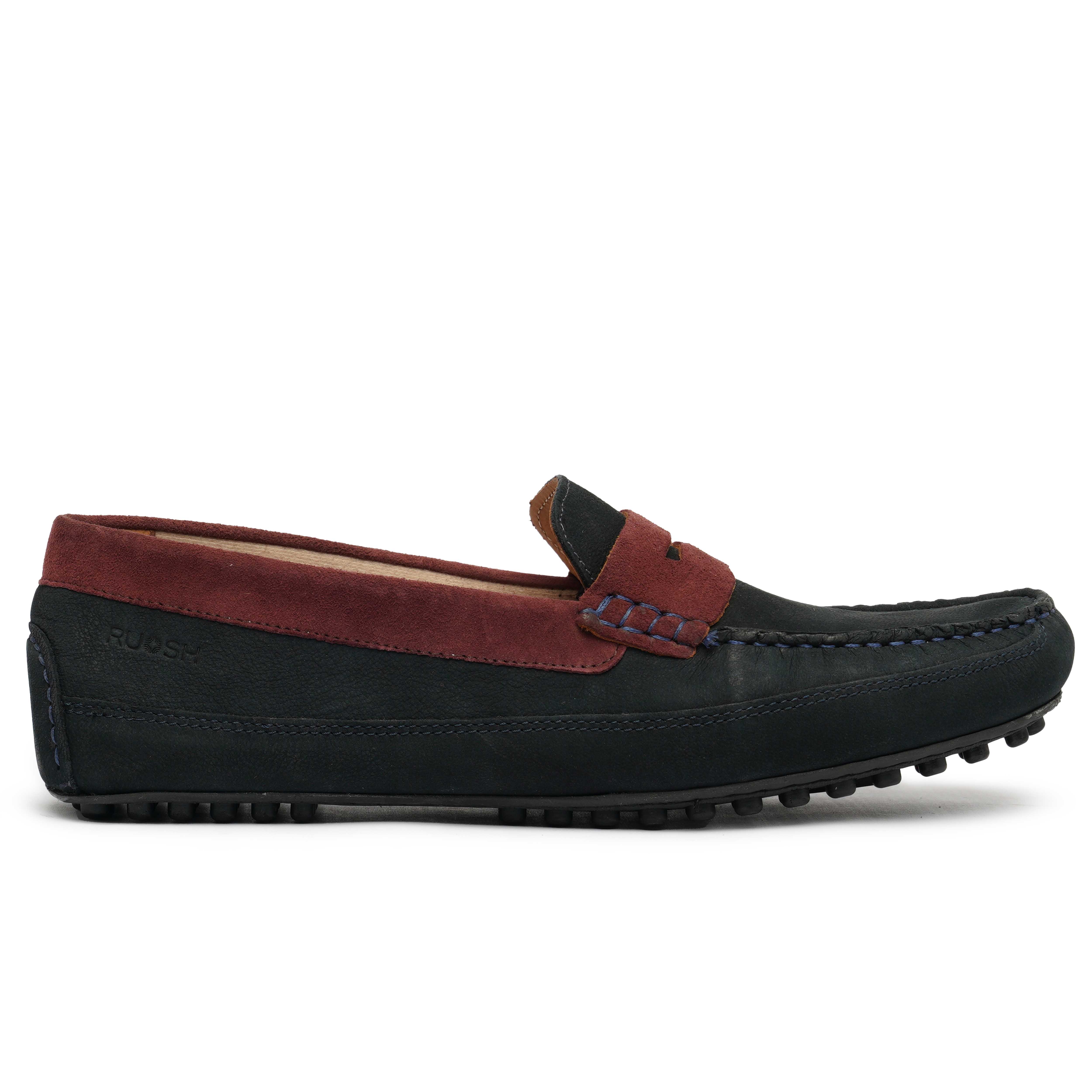 The Oman Ruosh Men Navy Nubuck Penny Loafer