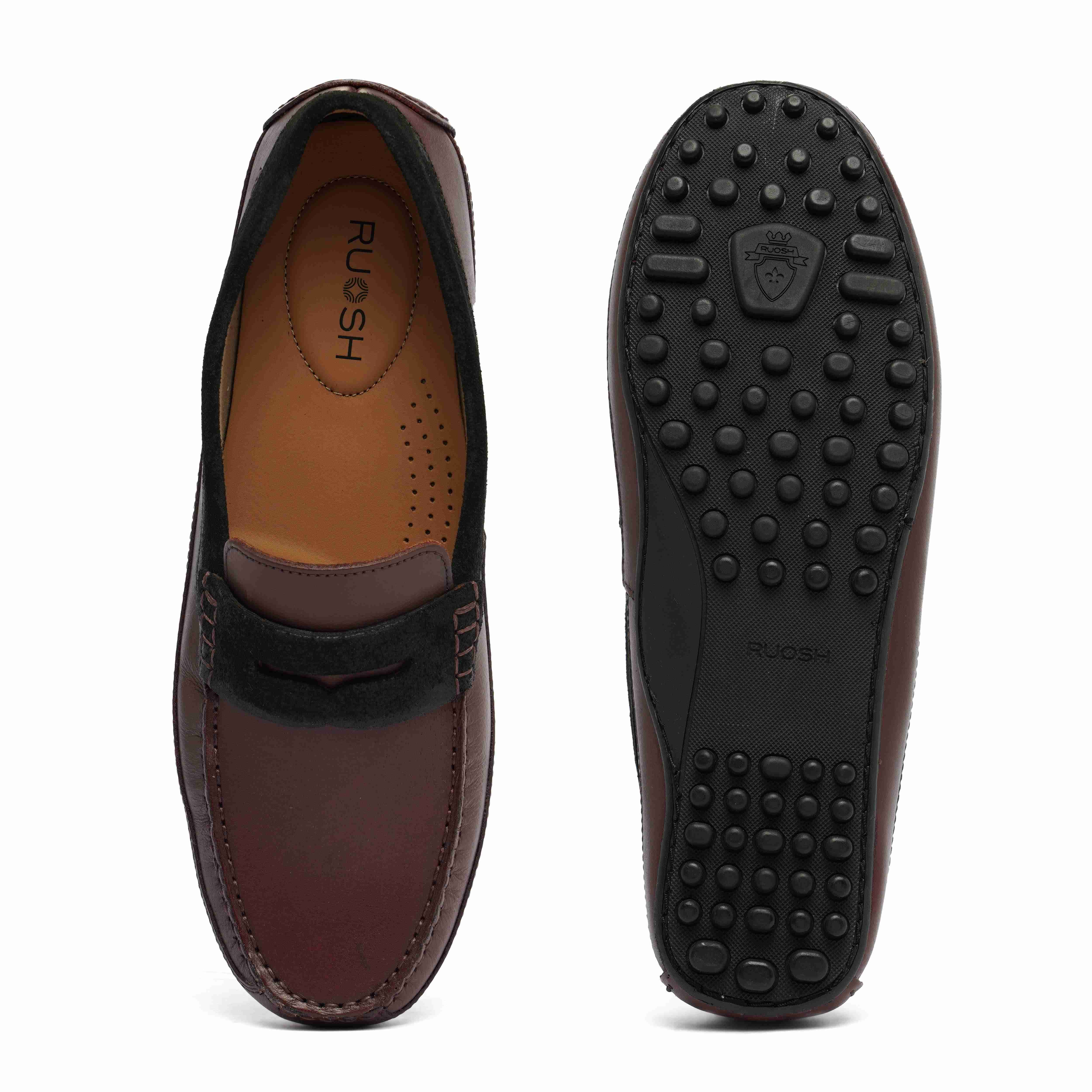 The Oman Ruosh Men Burgundy Casual Penny Loafer