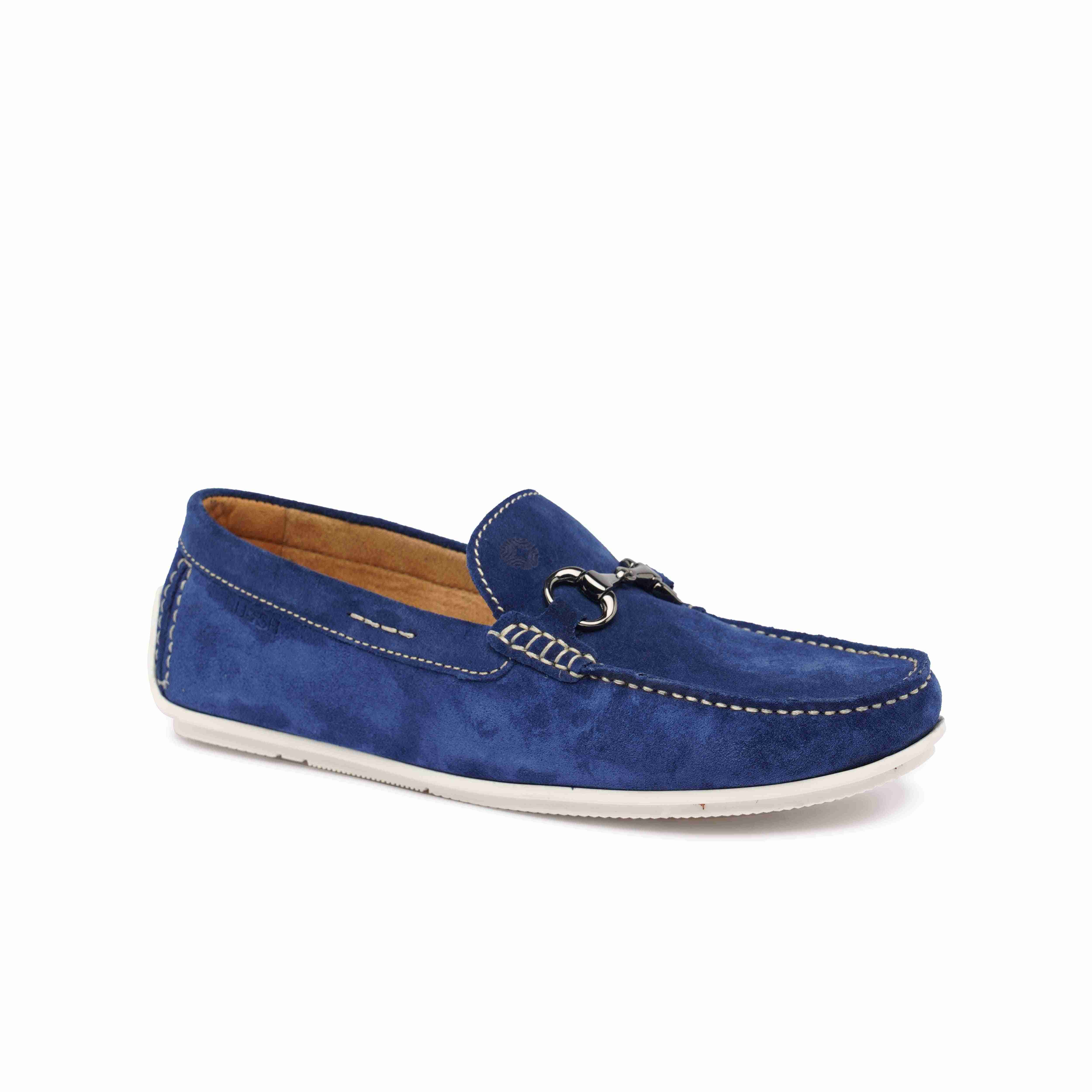 The Macau Ruosh Men Blue Suede Casual Driver
