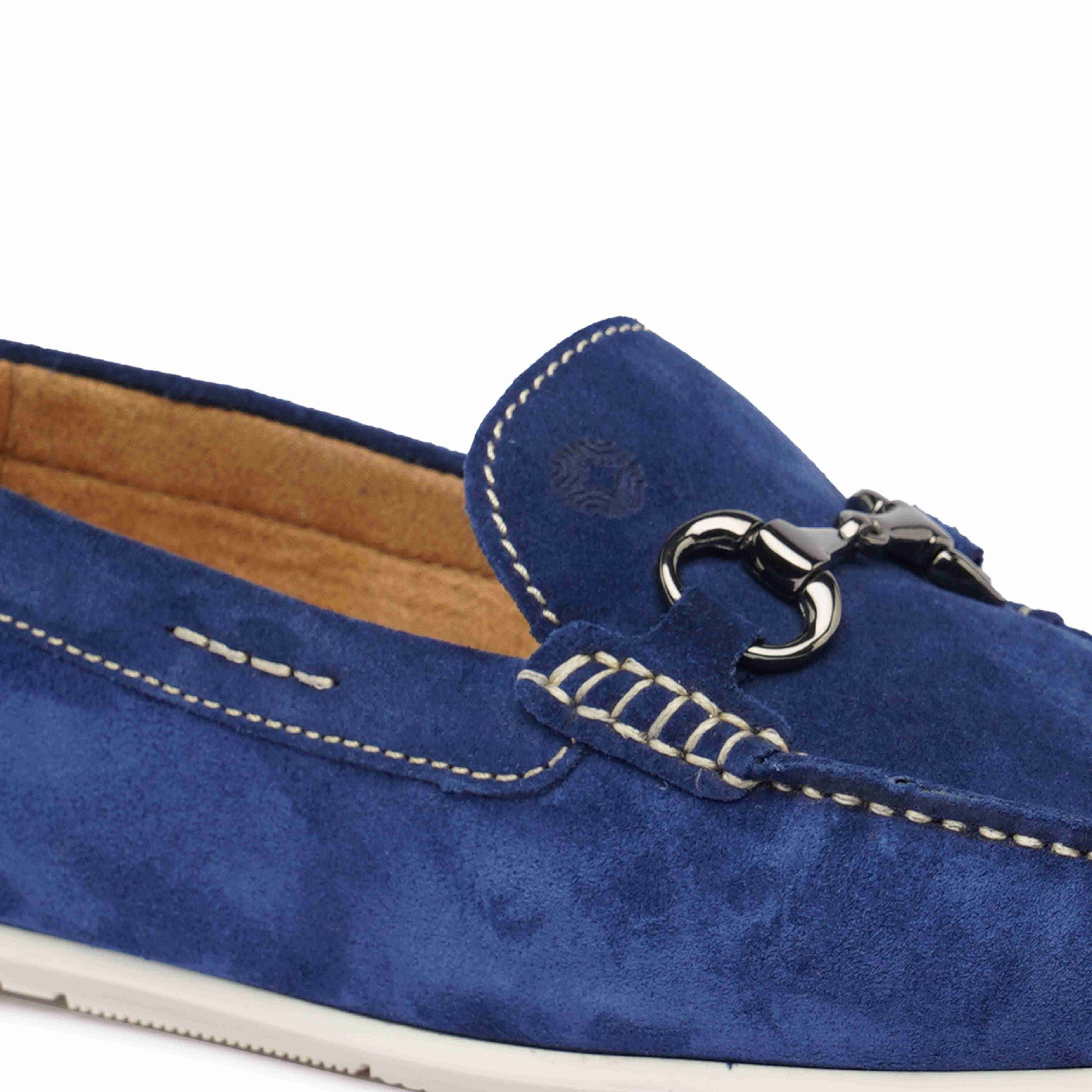 The Macau Ruosh Men Blue Suede Casual Driver