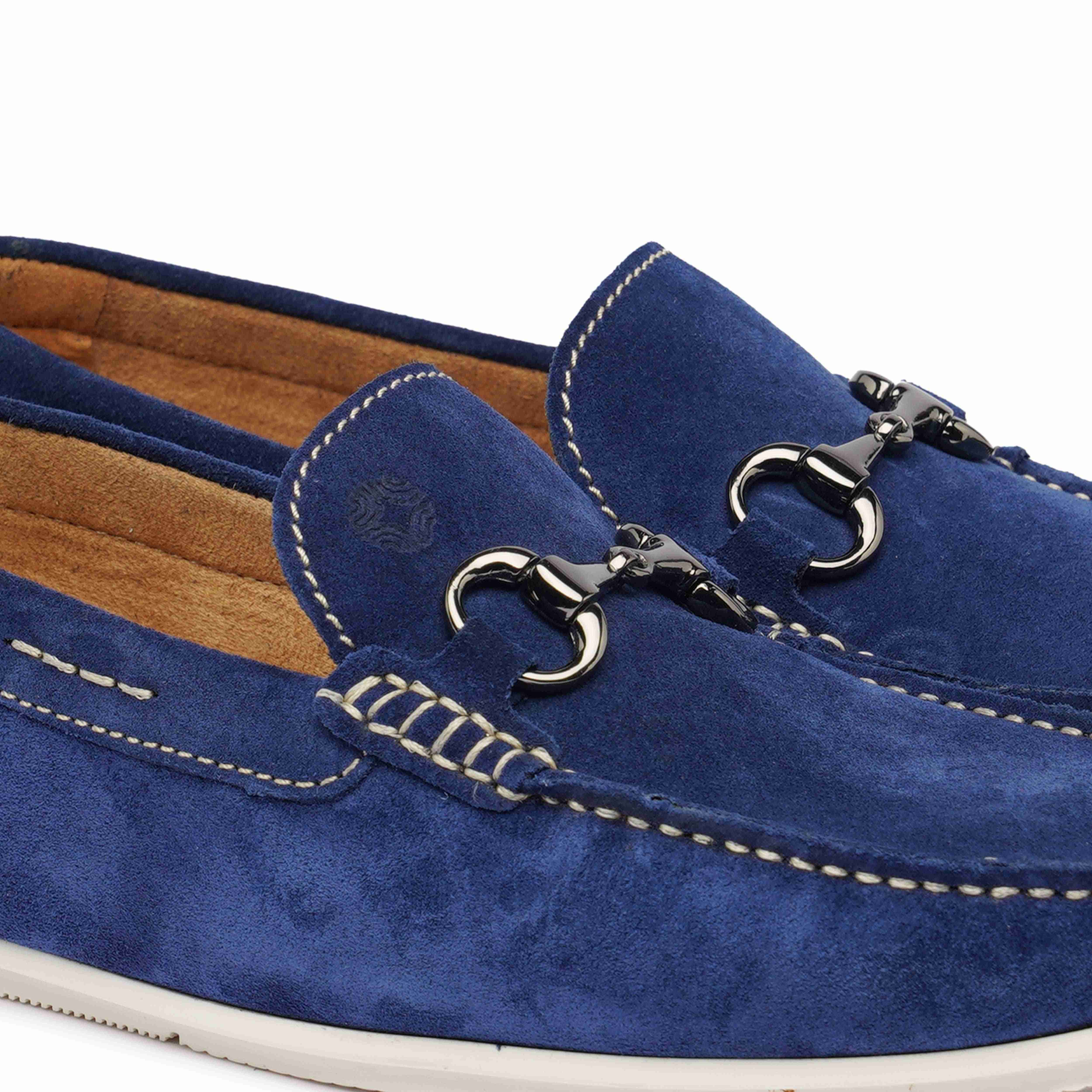 The Macau Ruosh Men Blue Suede Casual Driver
