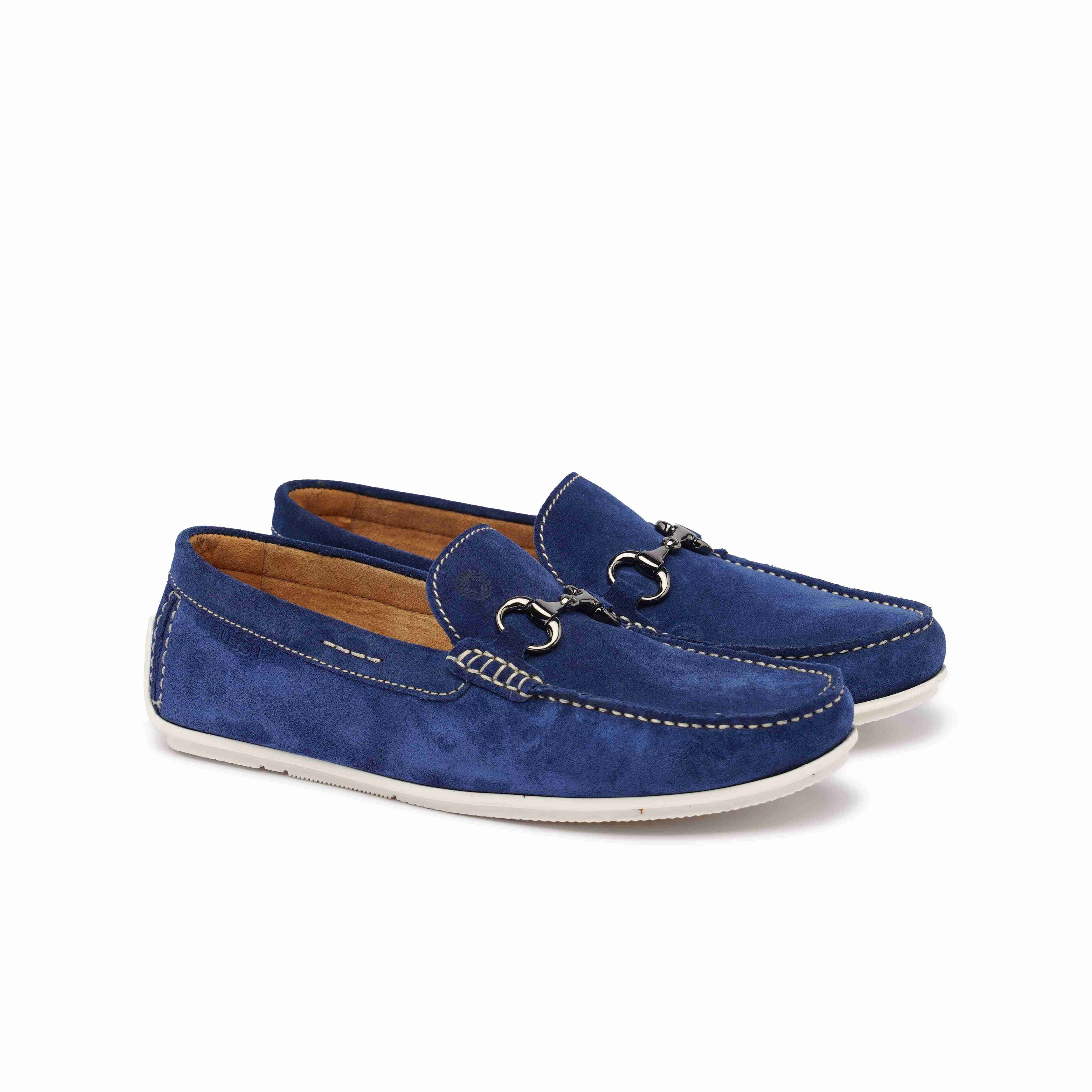 The Macau Ruosh Men Blue Suede Casual Driver