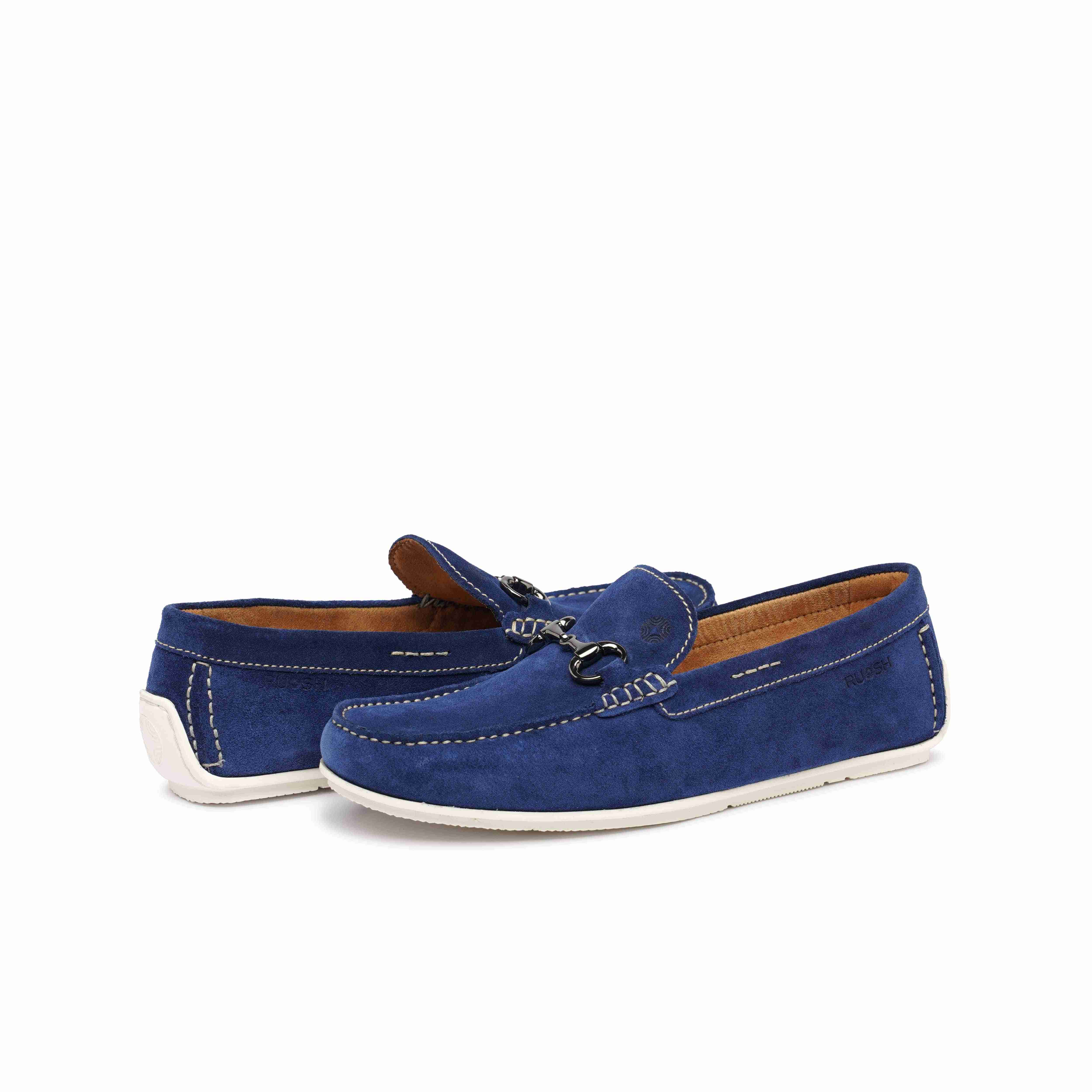The Macau Ruosh Men Blue Suede Casual Driver