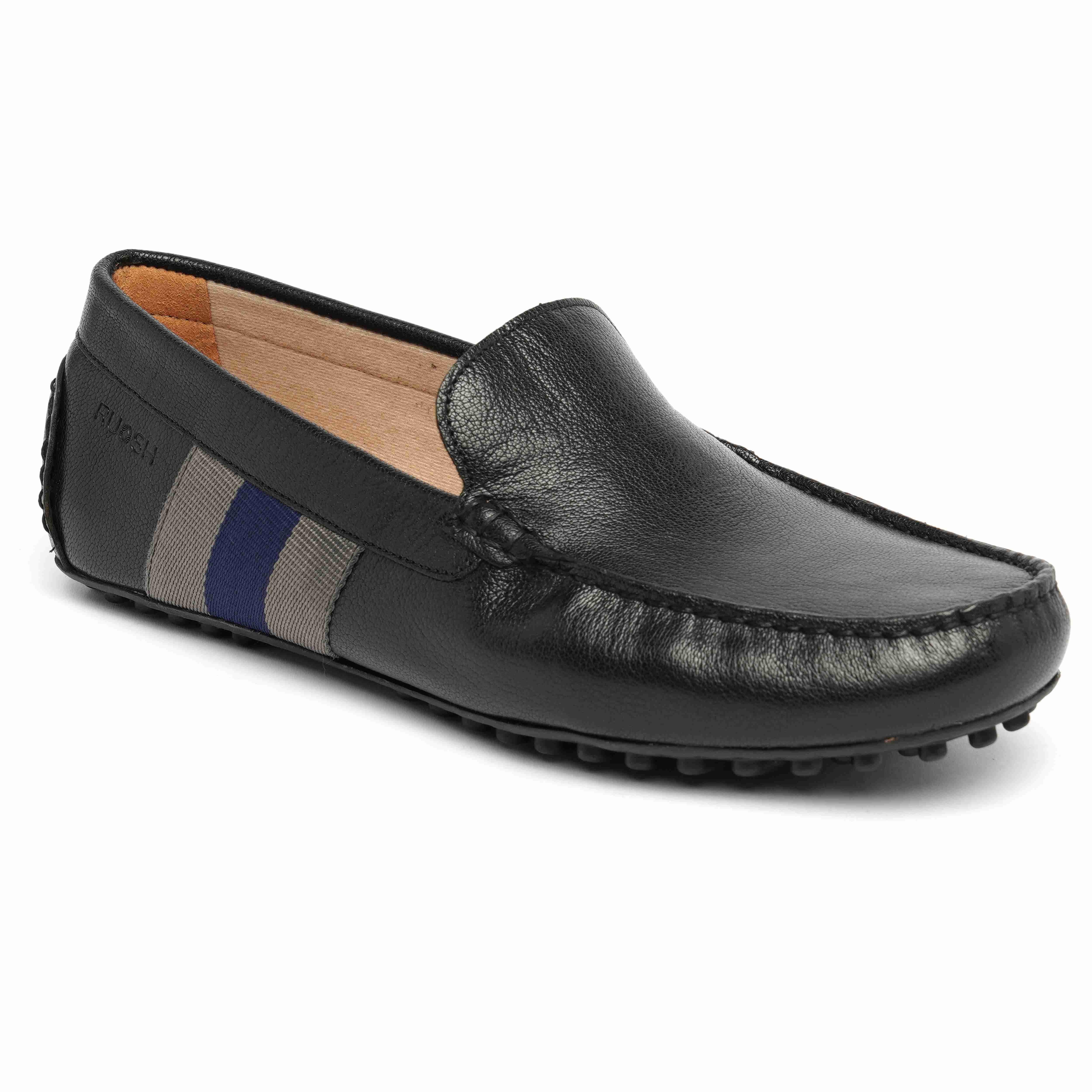 The Oman Ruosh Men Black Soft Leather Casual Loafer