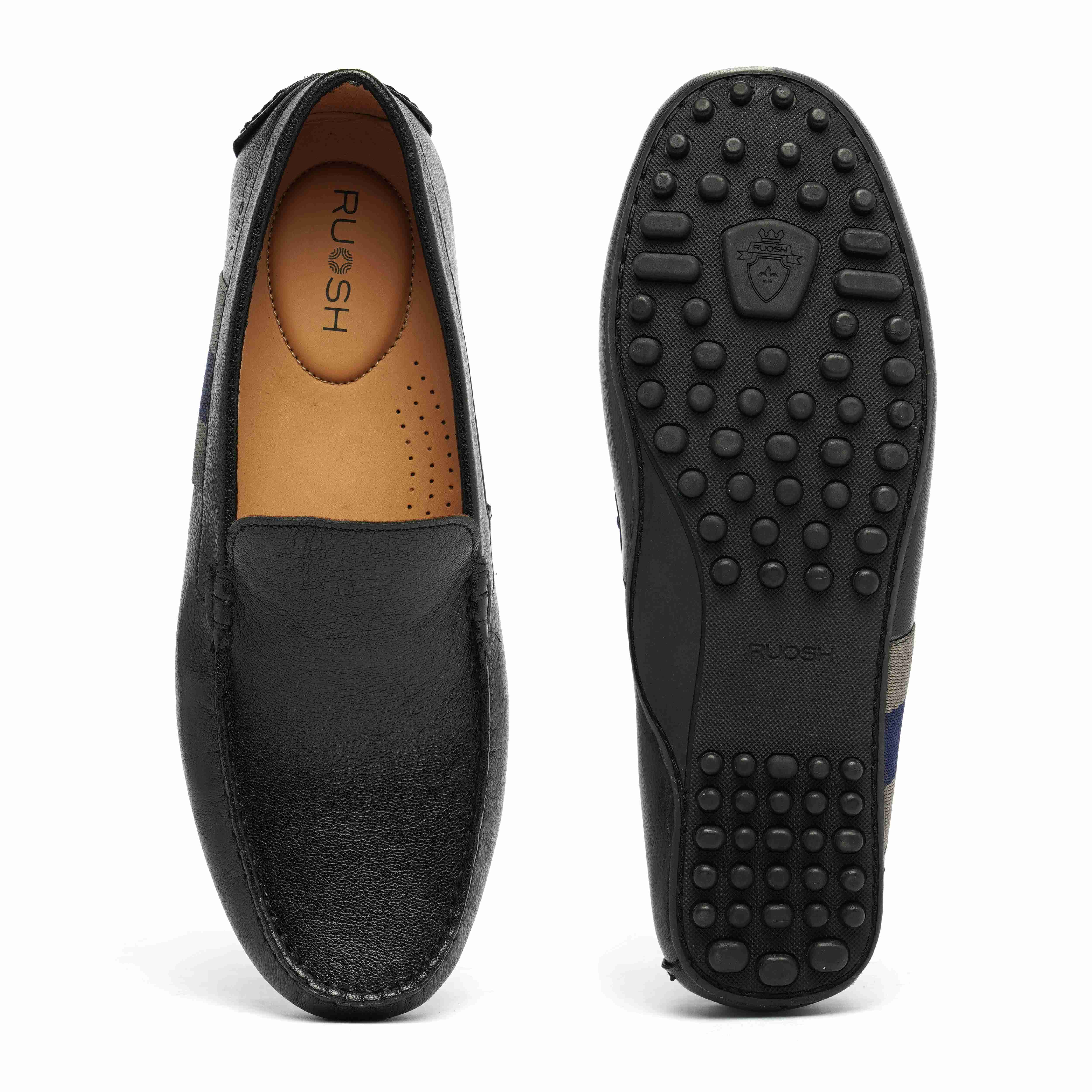 The Oman Ruosh Men Black Soft Leather Casual Loafer