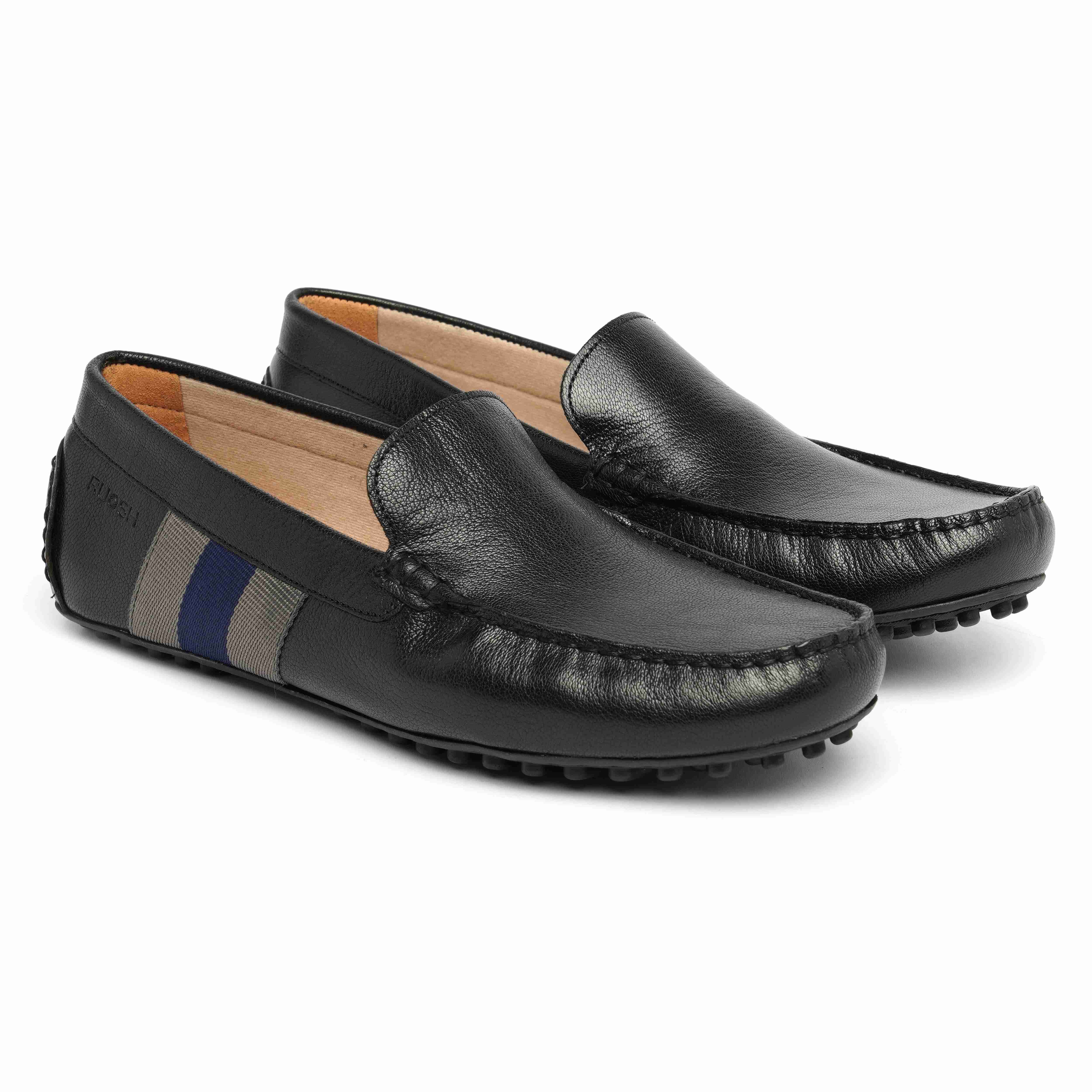 The Oman Ruosh Men Black Soft Leather Casual Loafer