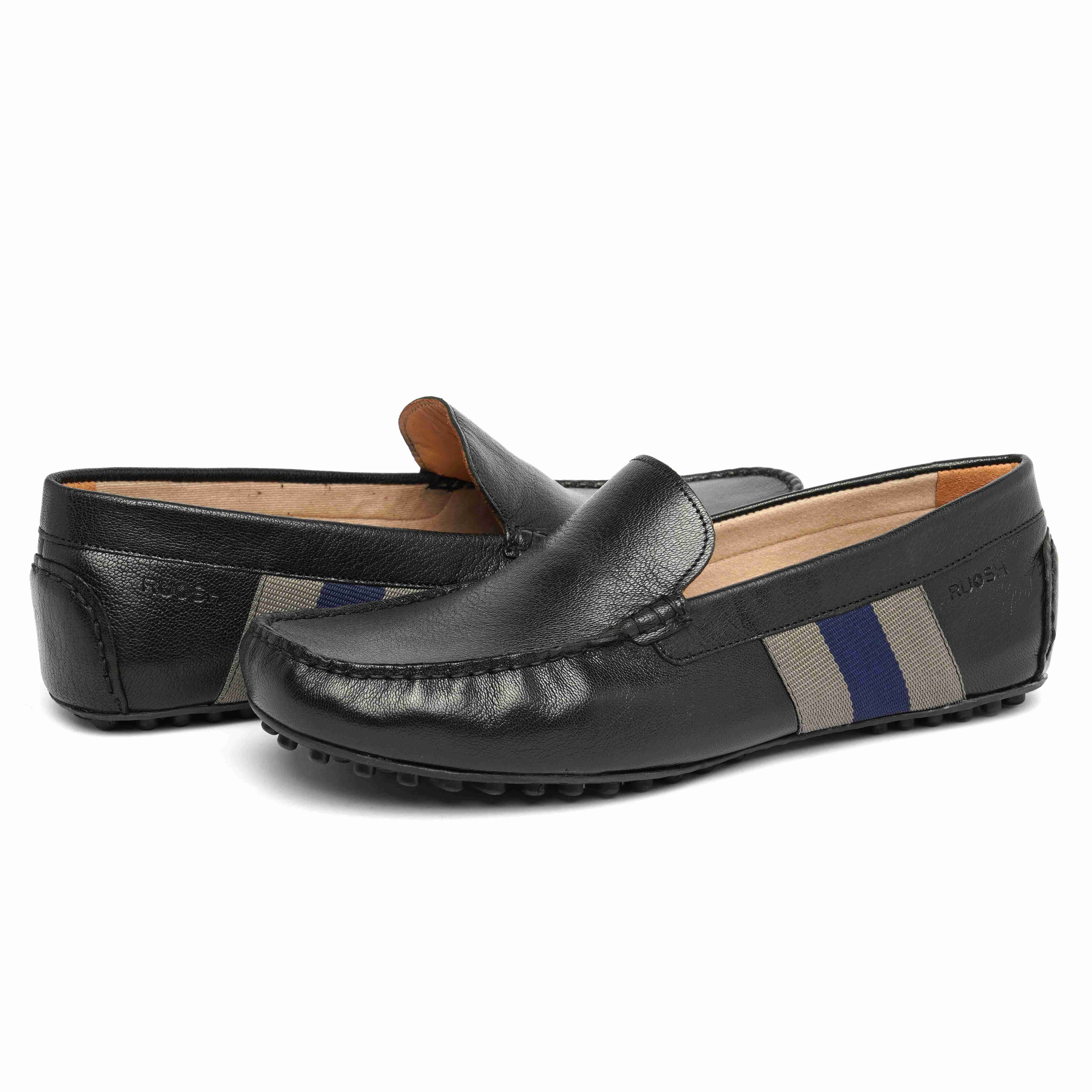The Oman Ruosh Men Black Soft Leather Casual Loafer