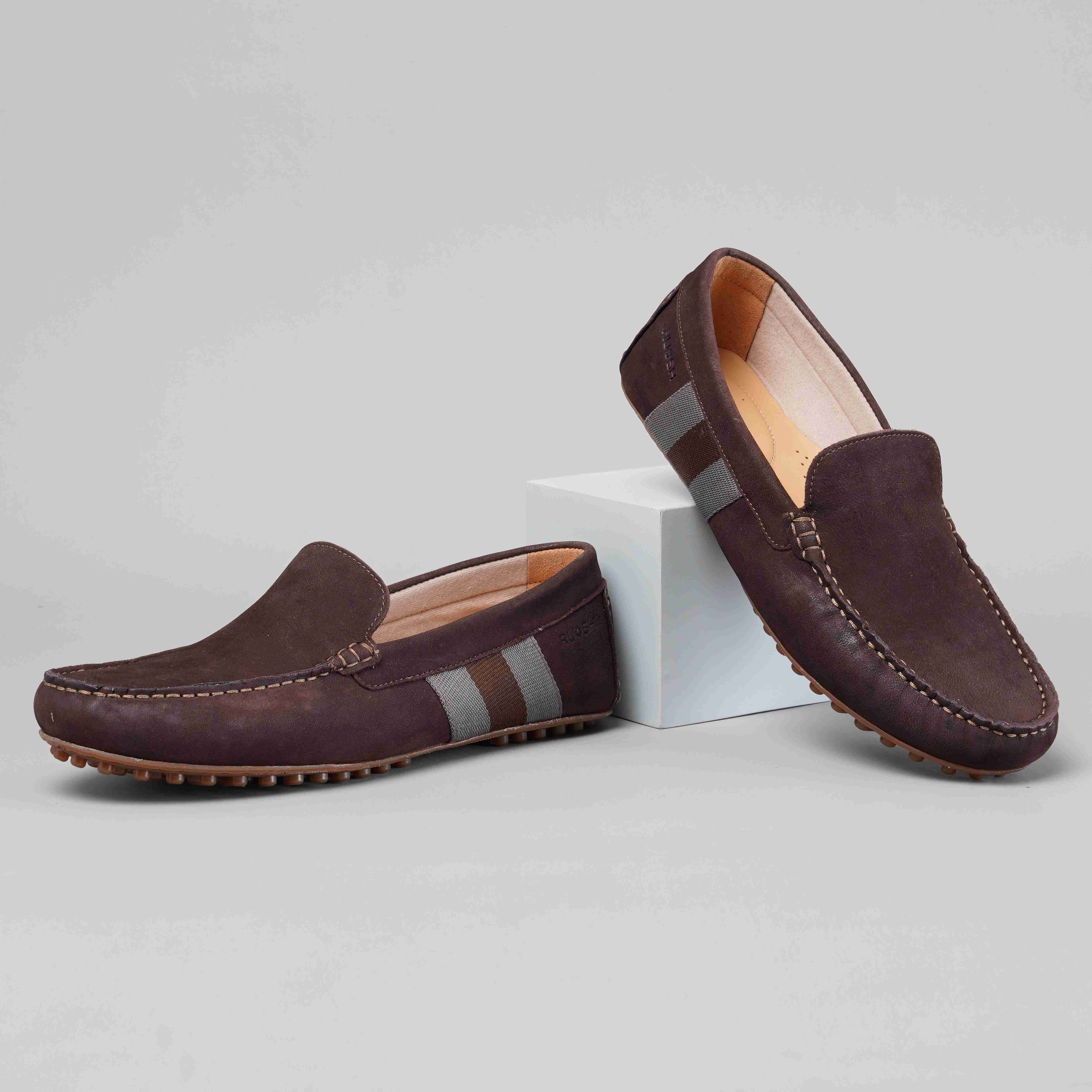 The Oman Ruosh Men Brown Nubuck Penny Loafer