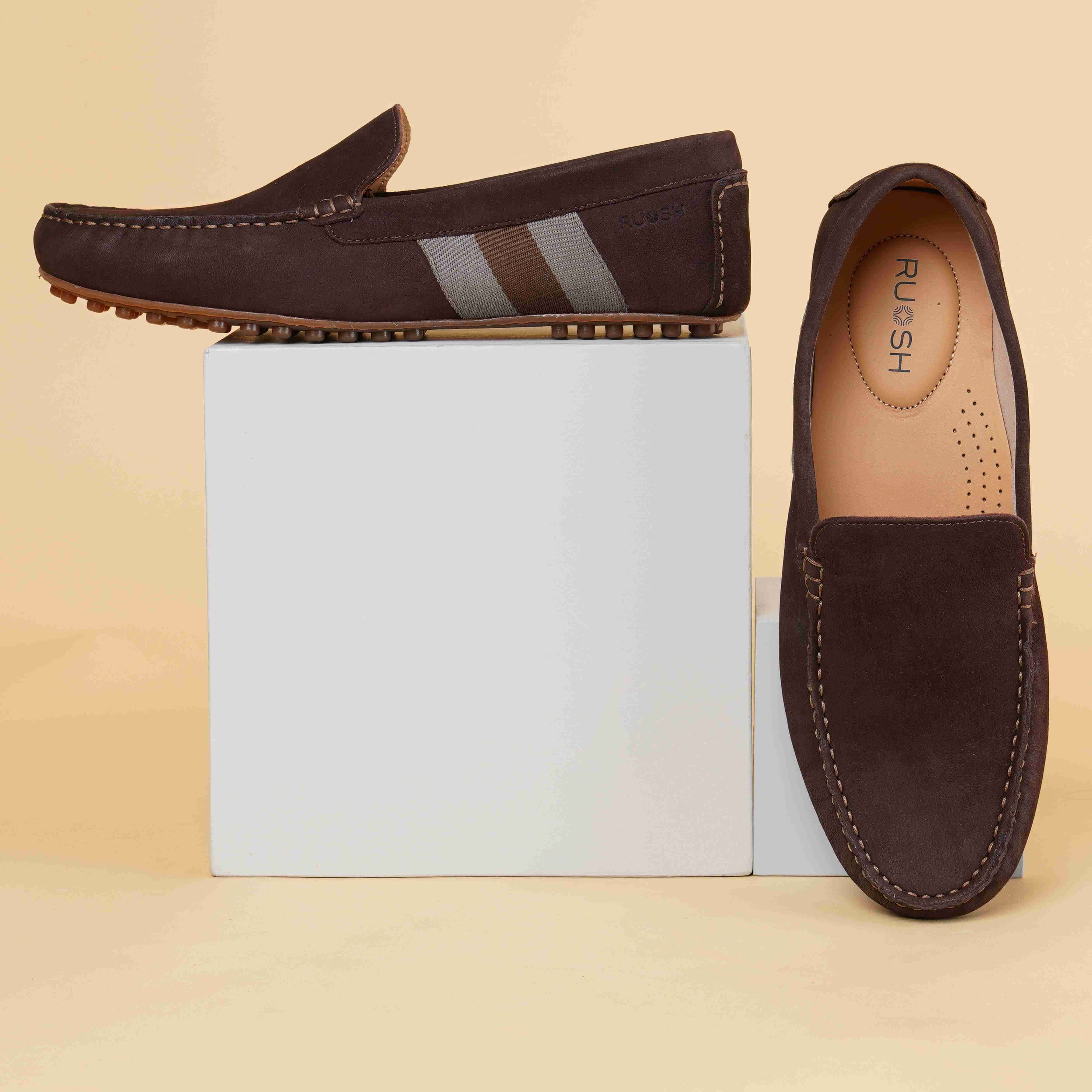 The Oman Ruosh Men Brown Nubuck Penny Loafer