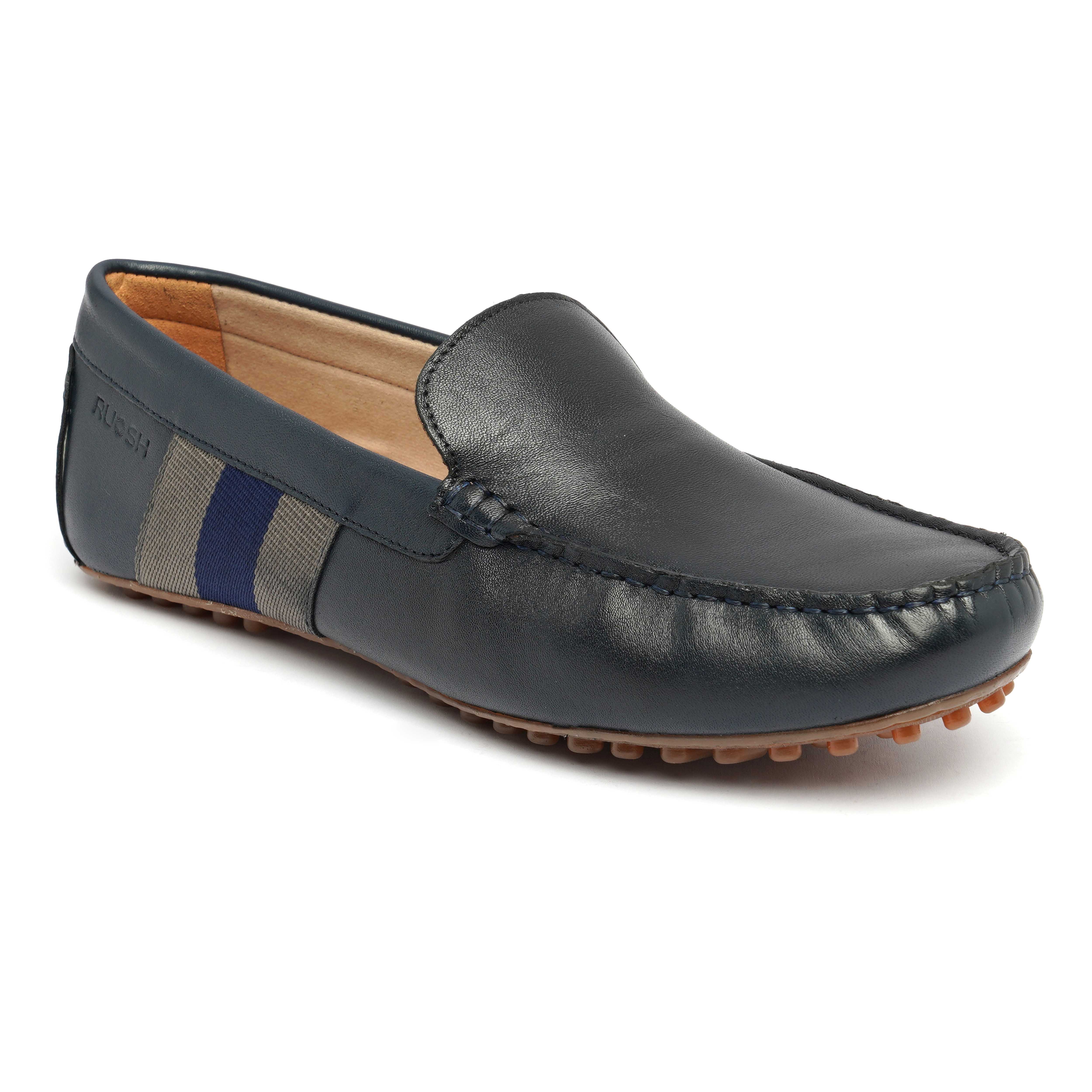 The Oman Ruosh Men Navy Soft Leather Casual Loafer