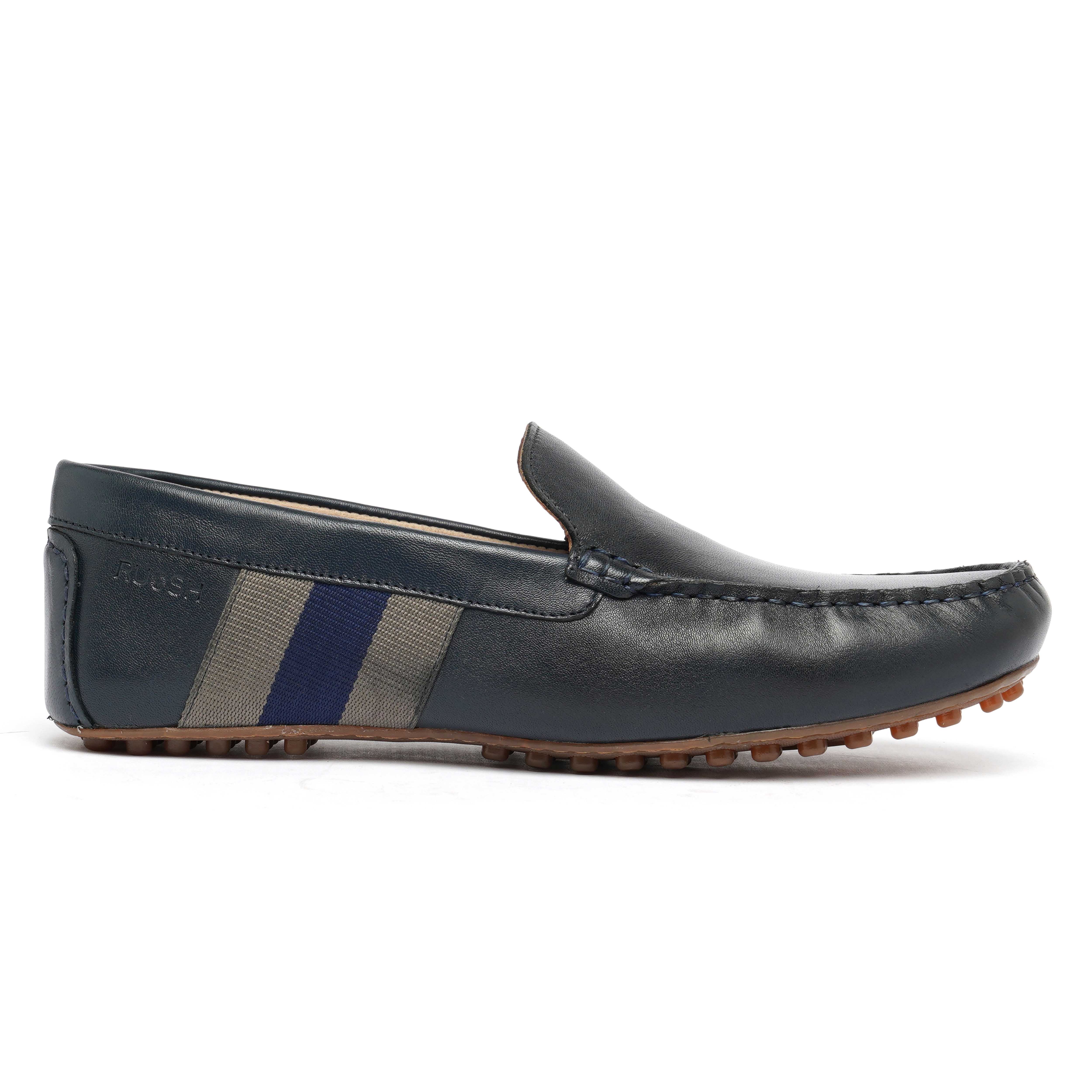 The Oman Ruosh Men Navy Soft Leather Casual Loafer