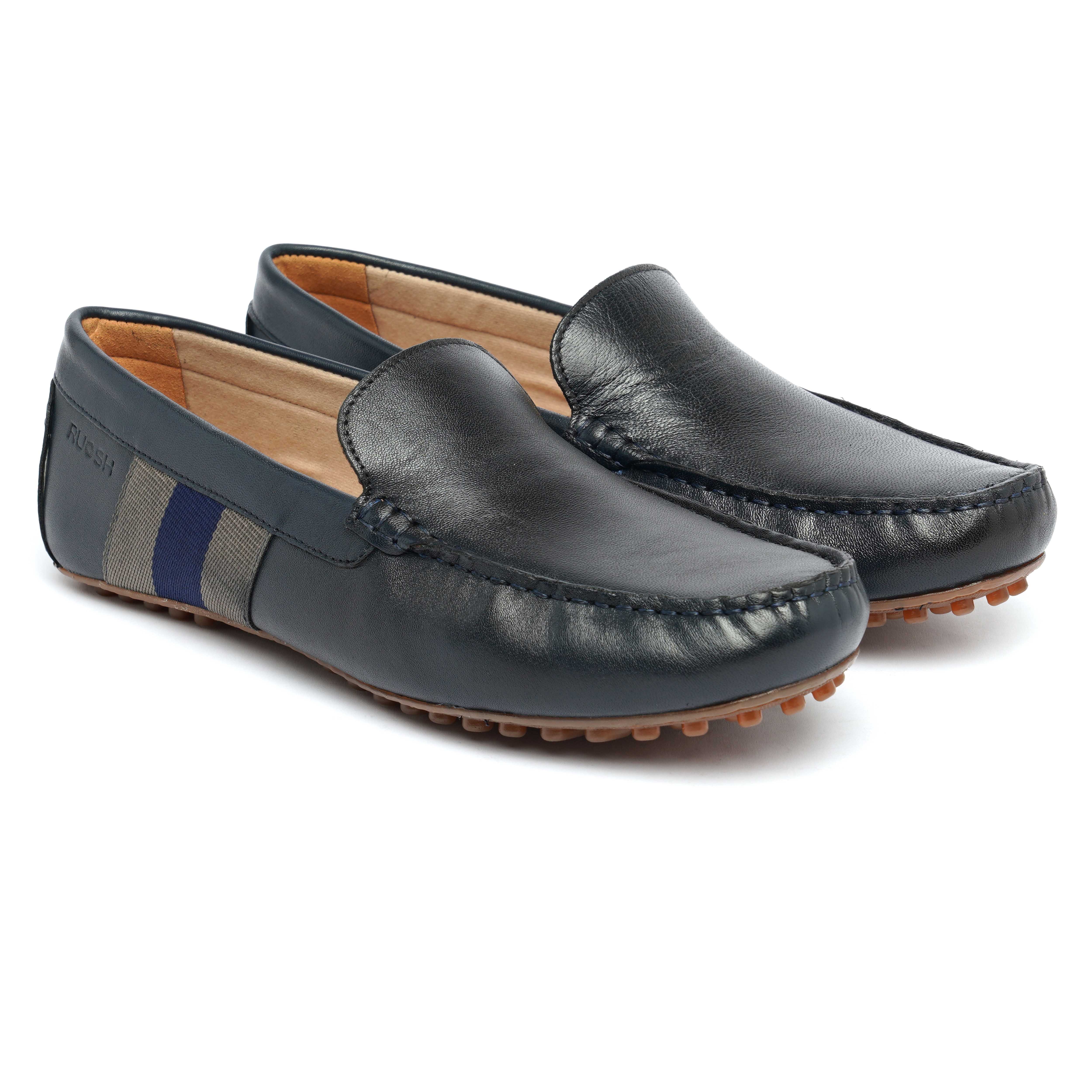 The Oman Ruosh Men Navy Soft Leather Casual Loafer