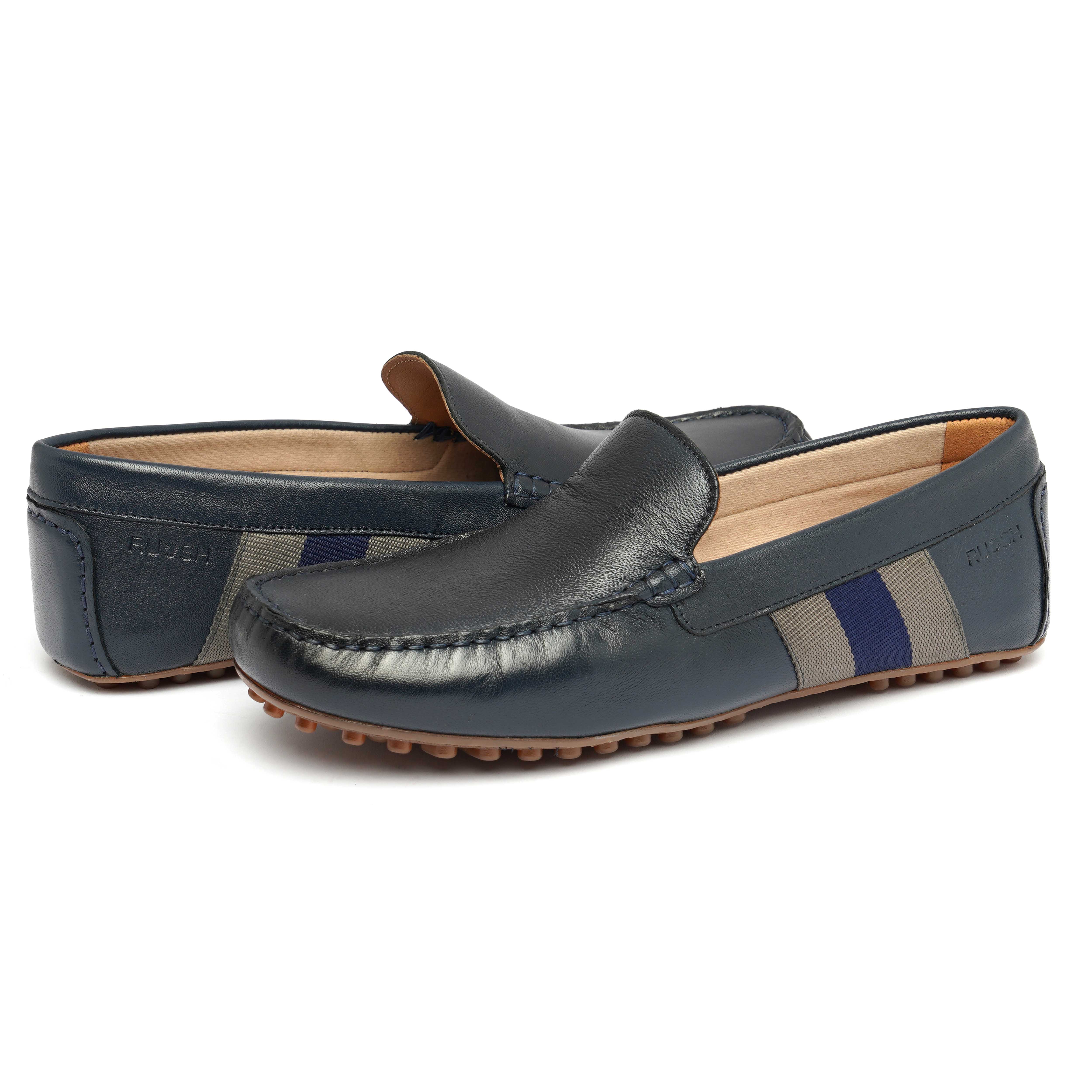 The Oman Ruosh Men Navy Soft Leather Casual Loafer