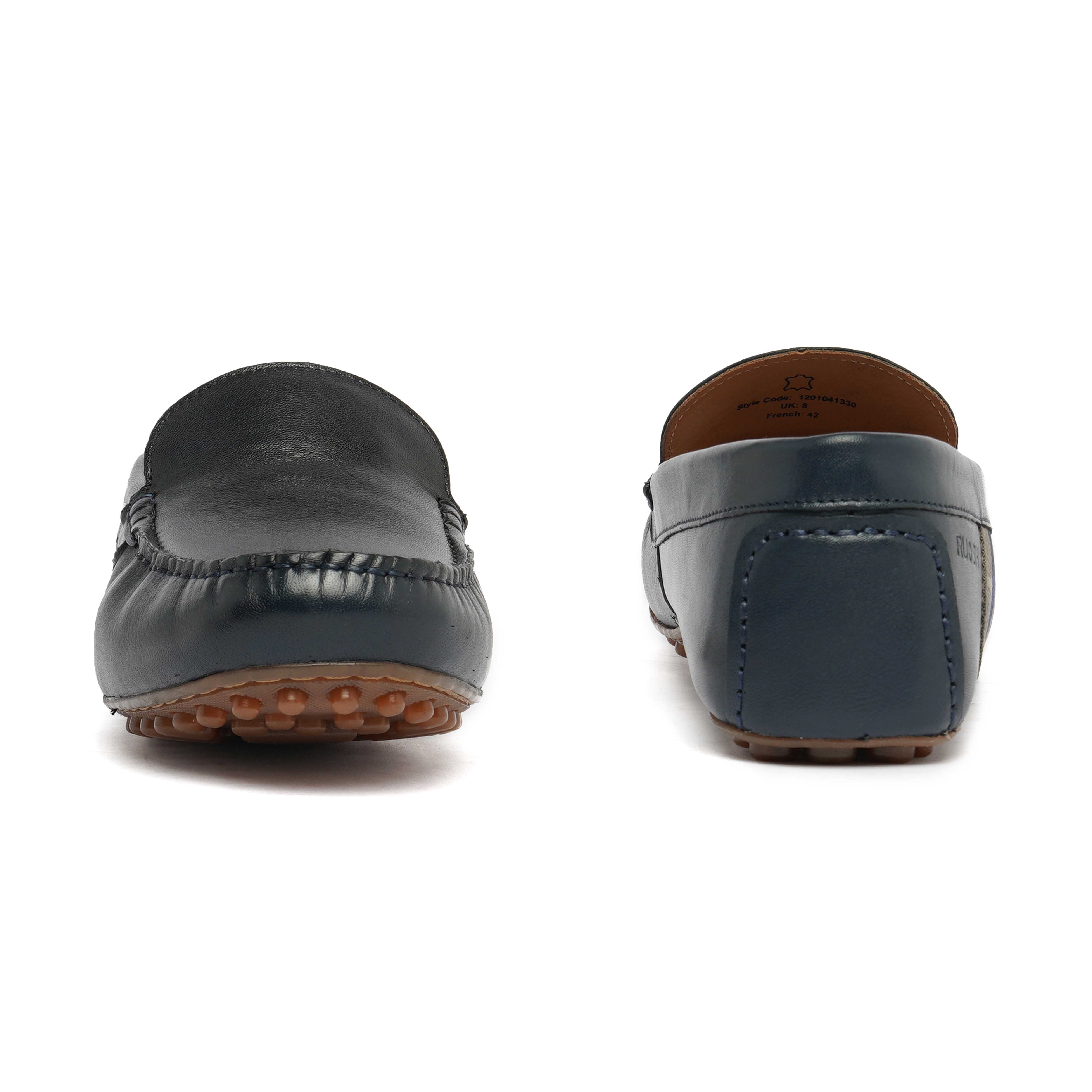 The Oman Ruosh Men Navy Soft Leather Casual Loafer