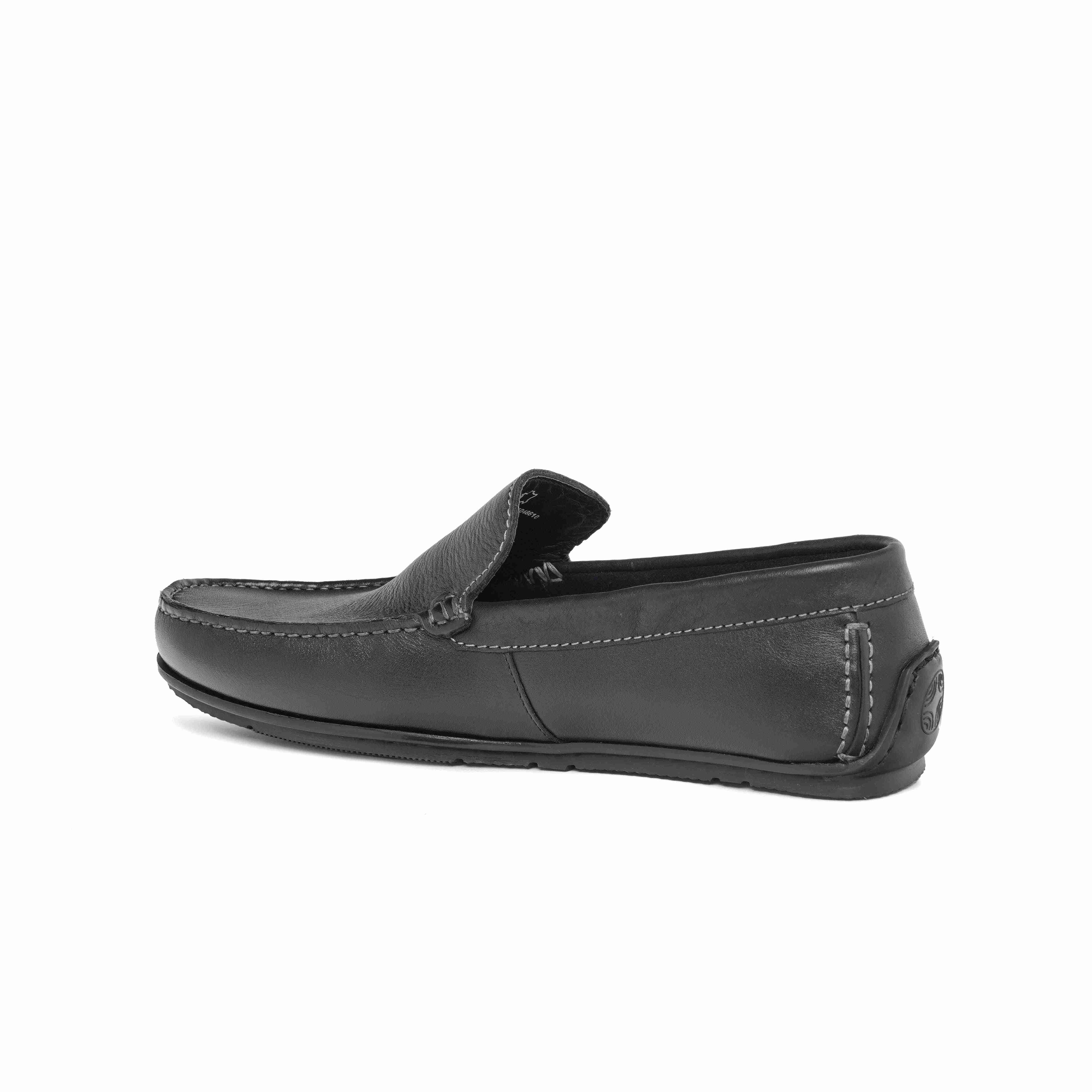 Ruosh Mens Black Macau Casual Slip Ons